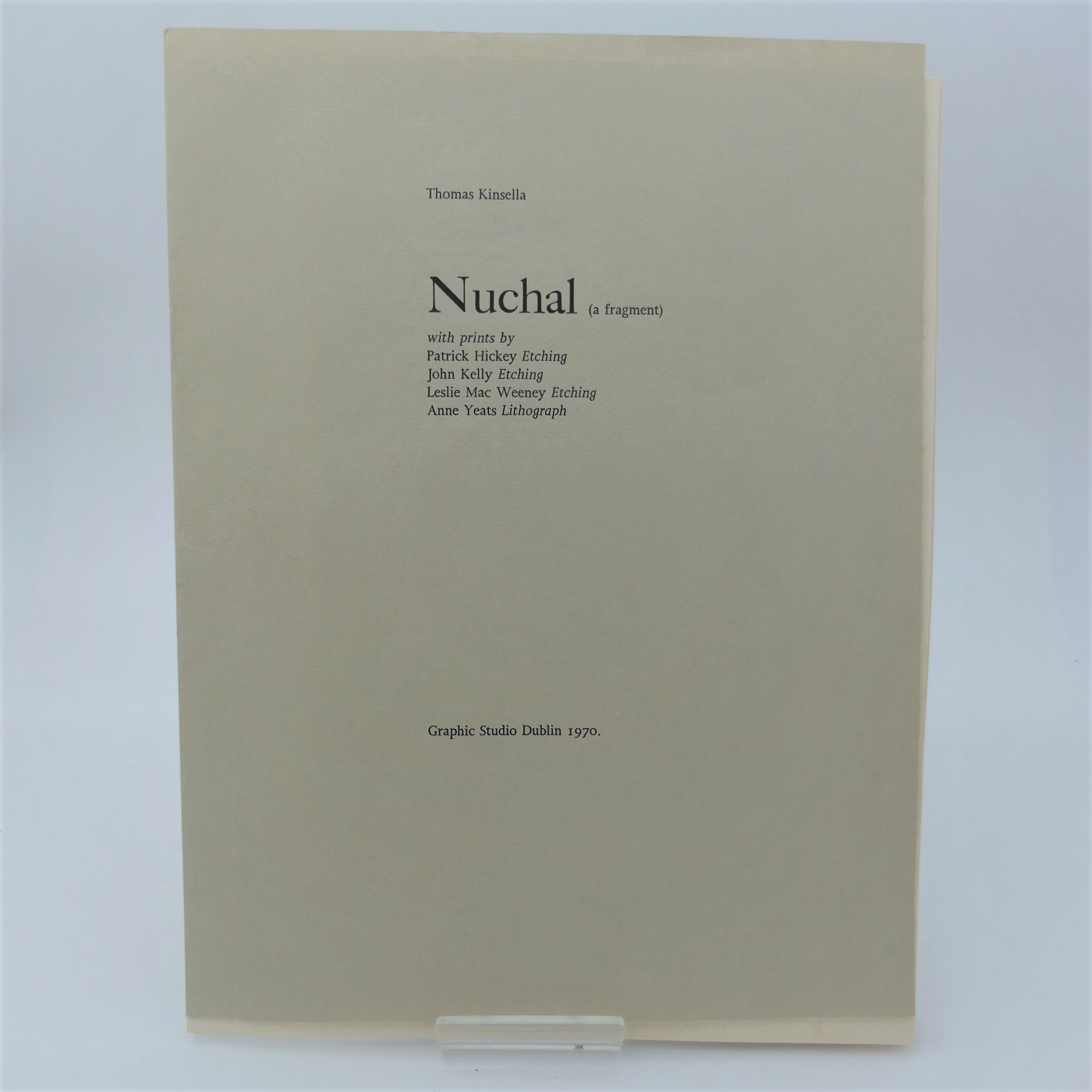 Nuchal (A Fragment). Graphic Studio, 1970. One of 65 Copies - Image 2