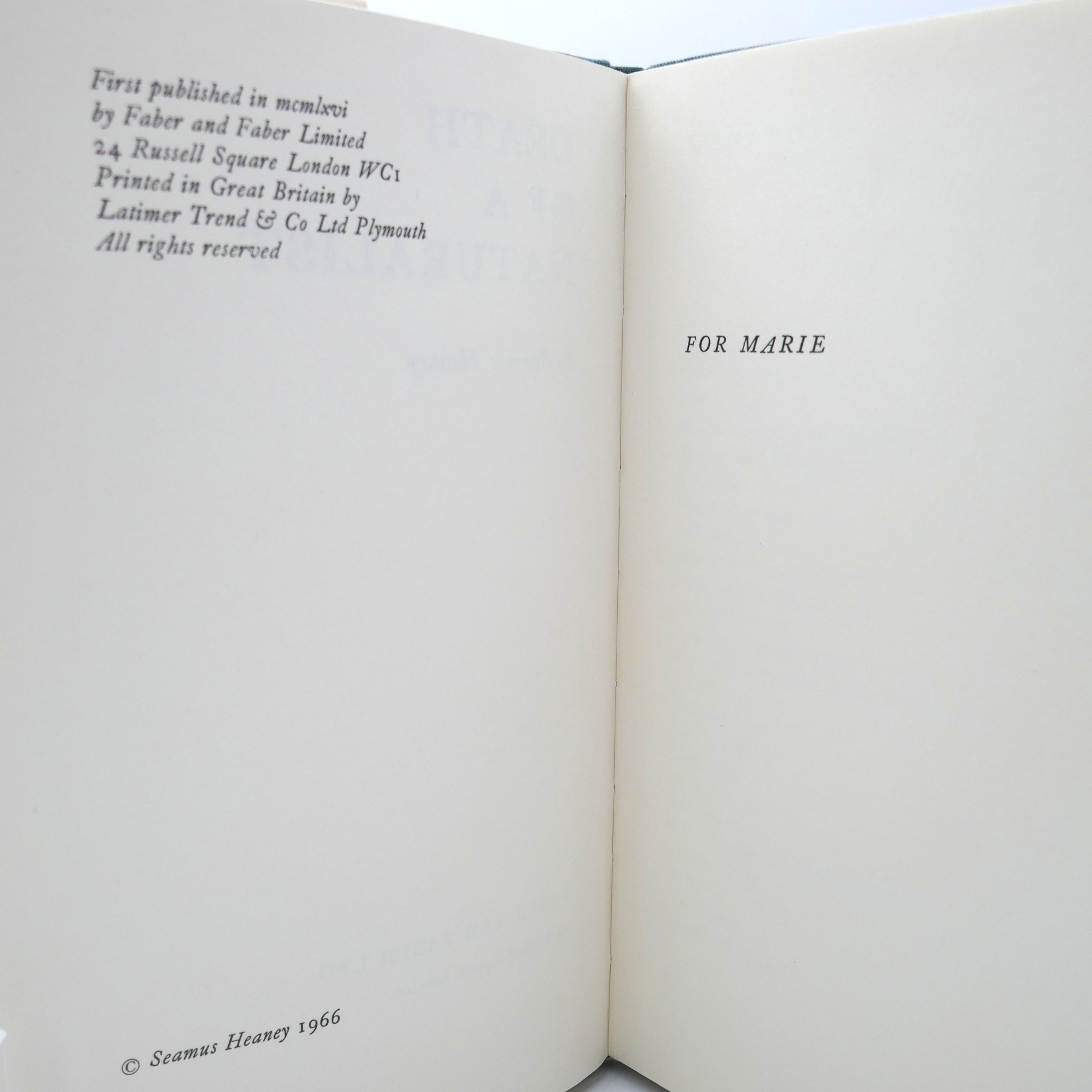 Death of a Naturalist. First Edition (1966) - Image 5