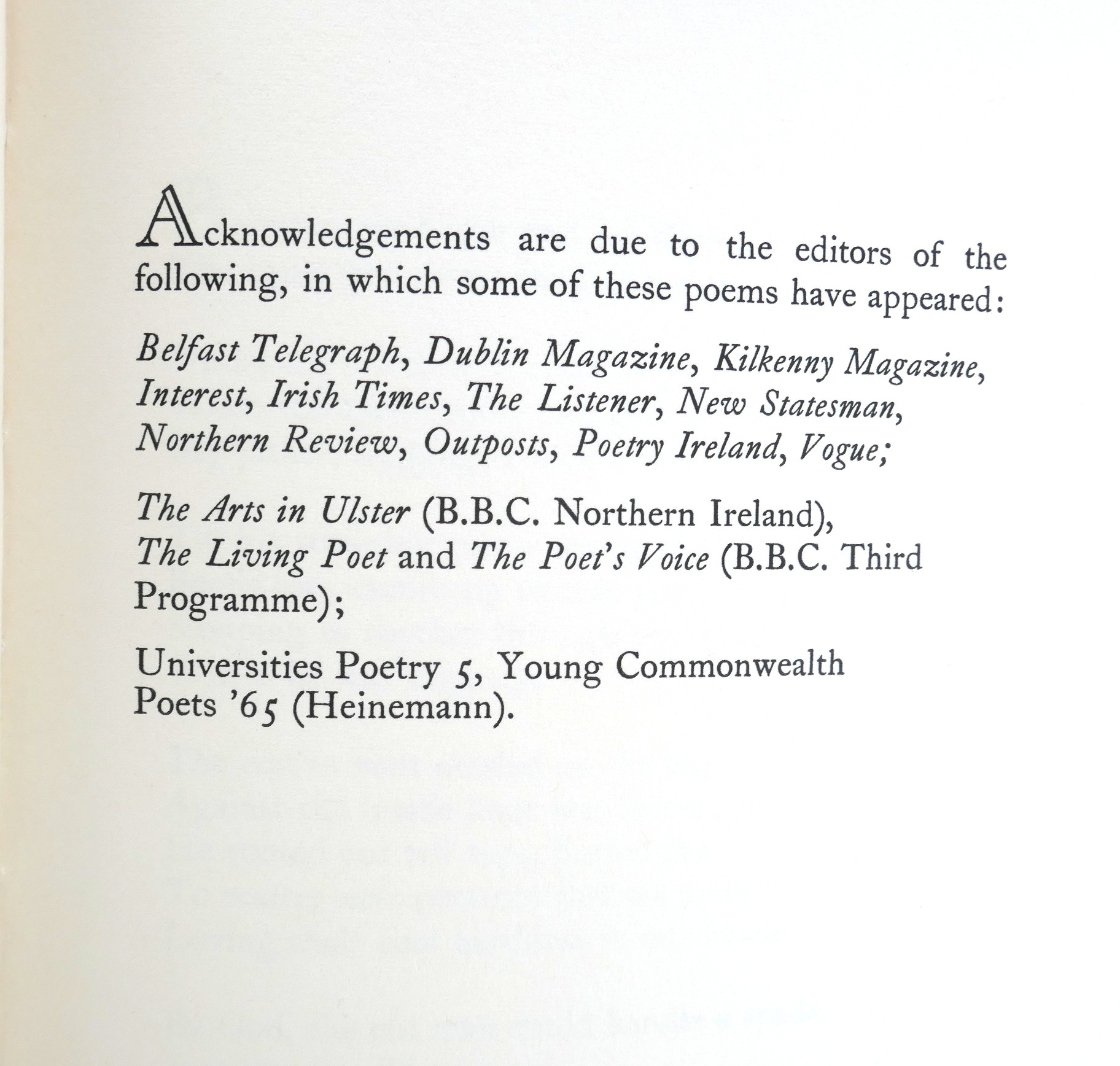 Death of a Naturalist. First Edition (1966) - Image 7