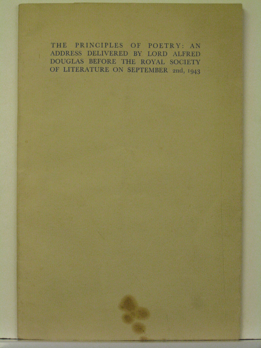 The Principles of Poetry by Alfred Douglas