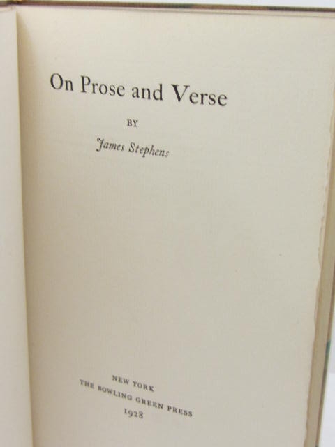 On Prose and Verse. Inscribed by the Author (1928) - Image 3