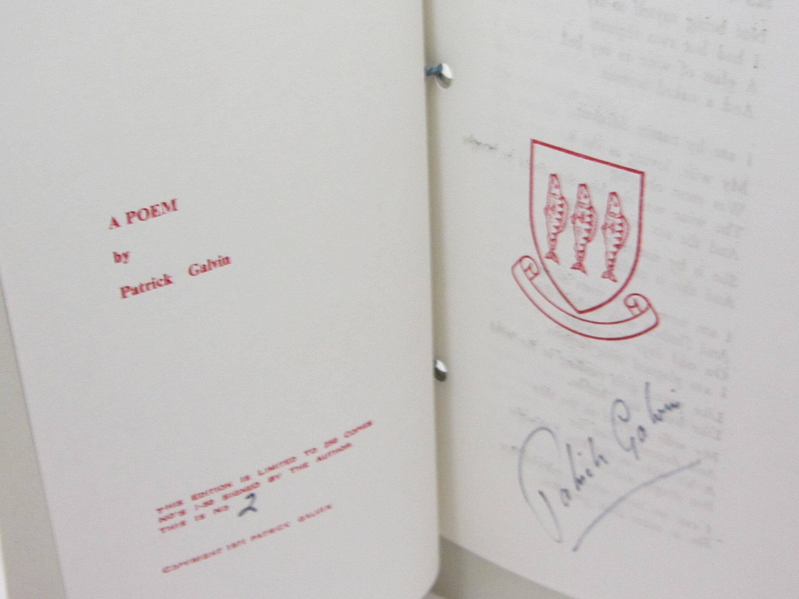 By Nature Diffident. A Poem. Limited Edition (1971) - Image 3