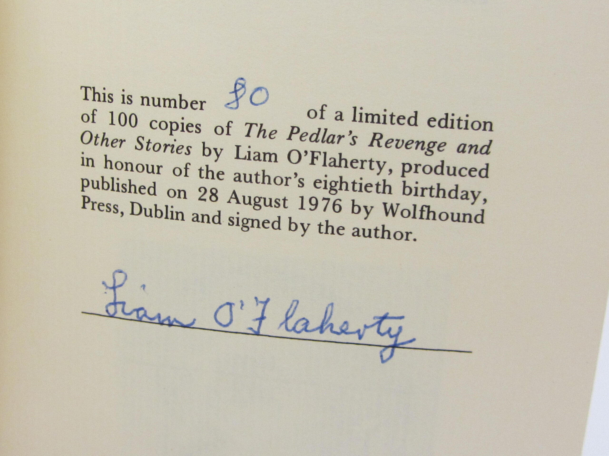 The Pedlar's Revenge and other Stories. Limited Signed Edition (1976) - Image 4