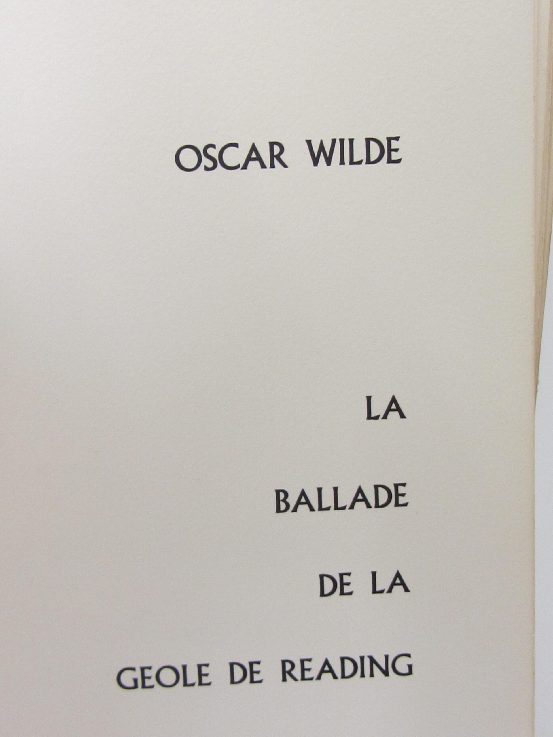 La Ballade De La Geole De Reading. Limited Edition (1980) - Image 2
