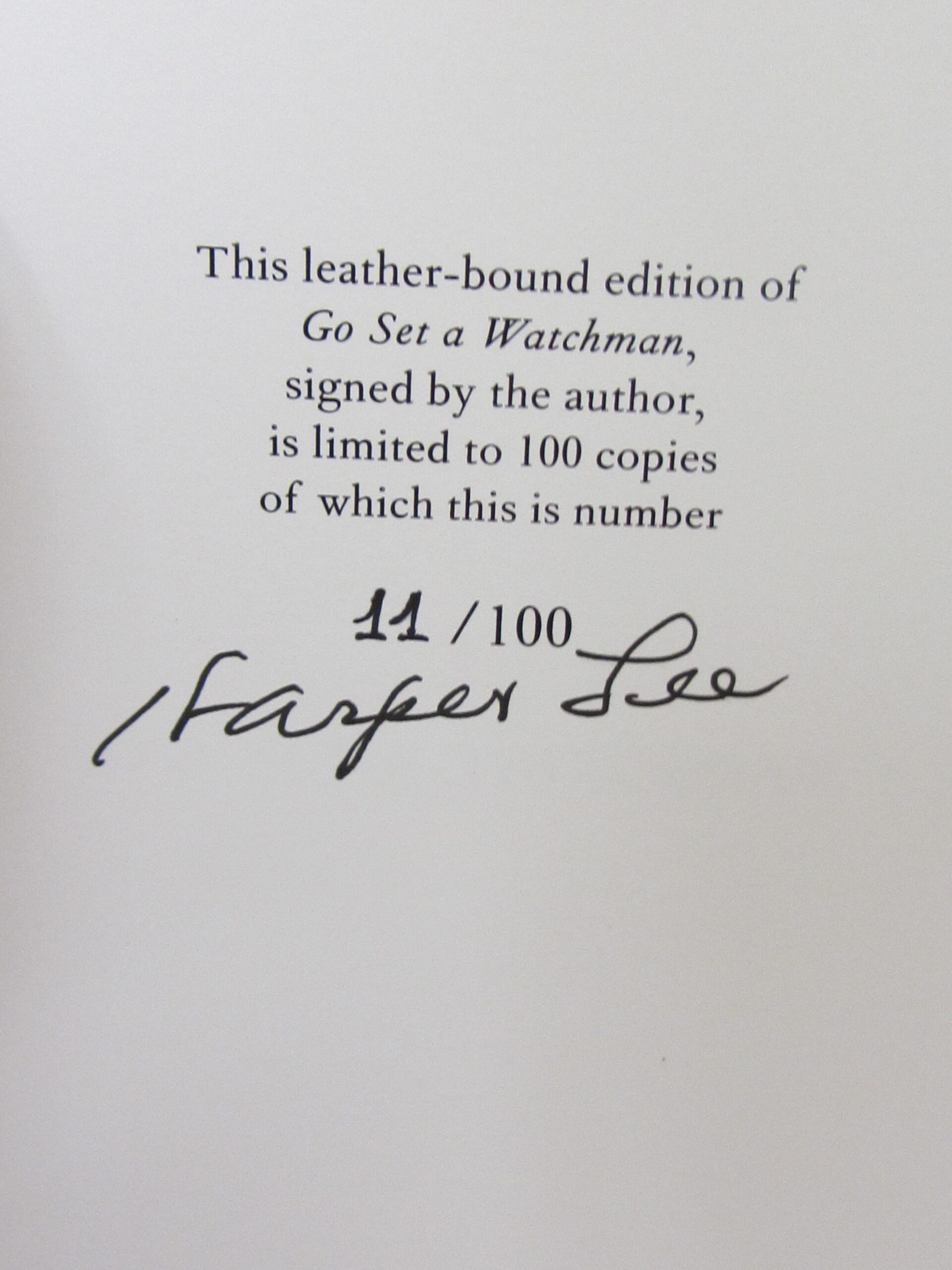Go Set A Watchman. One of 100 Signed Copies (2015) - Image 5