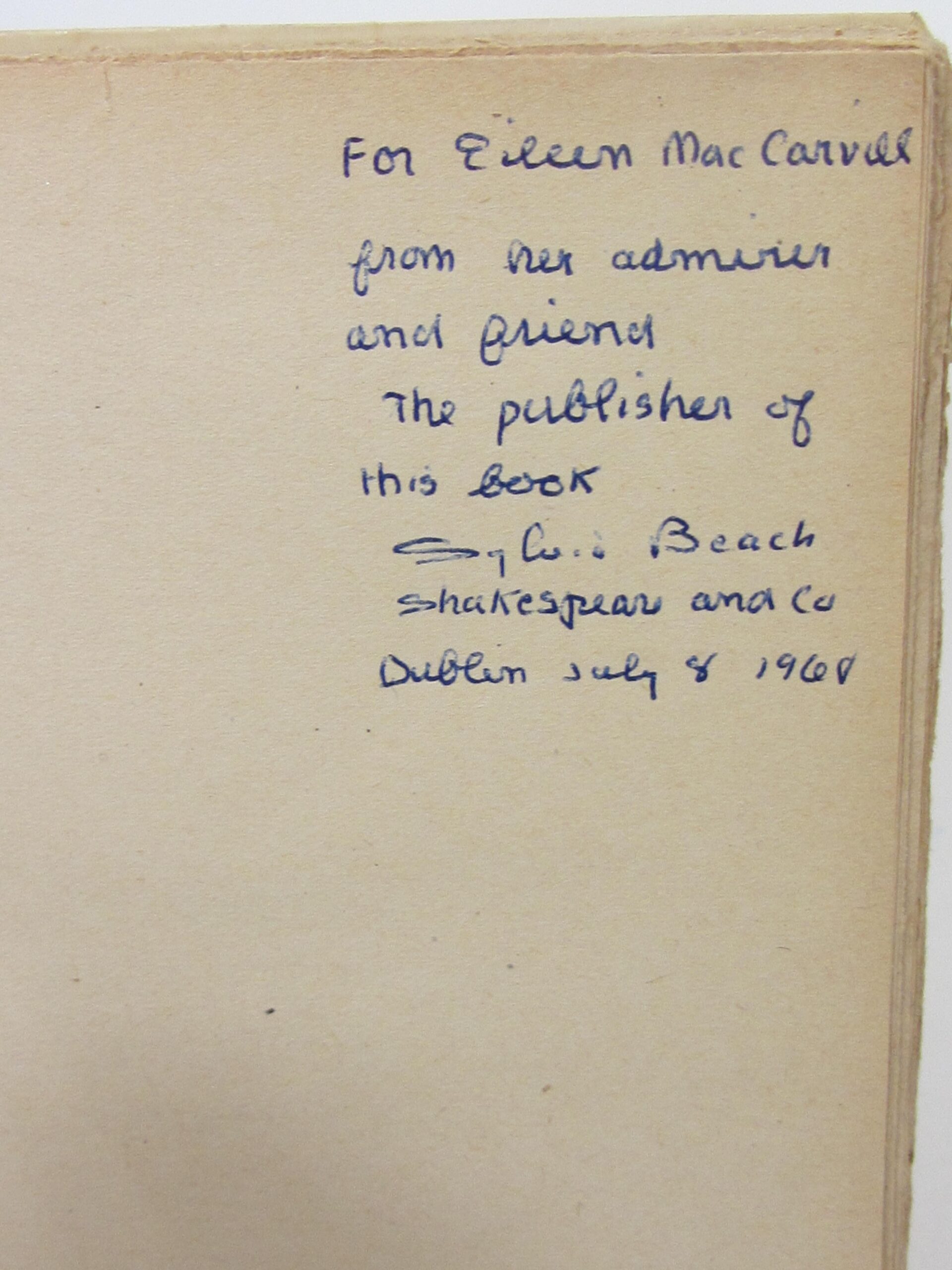 Our Exagmination Of Work in Progress. Inscribed By Sylvia Beach (1929) - Image 4