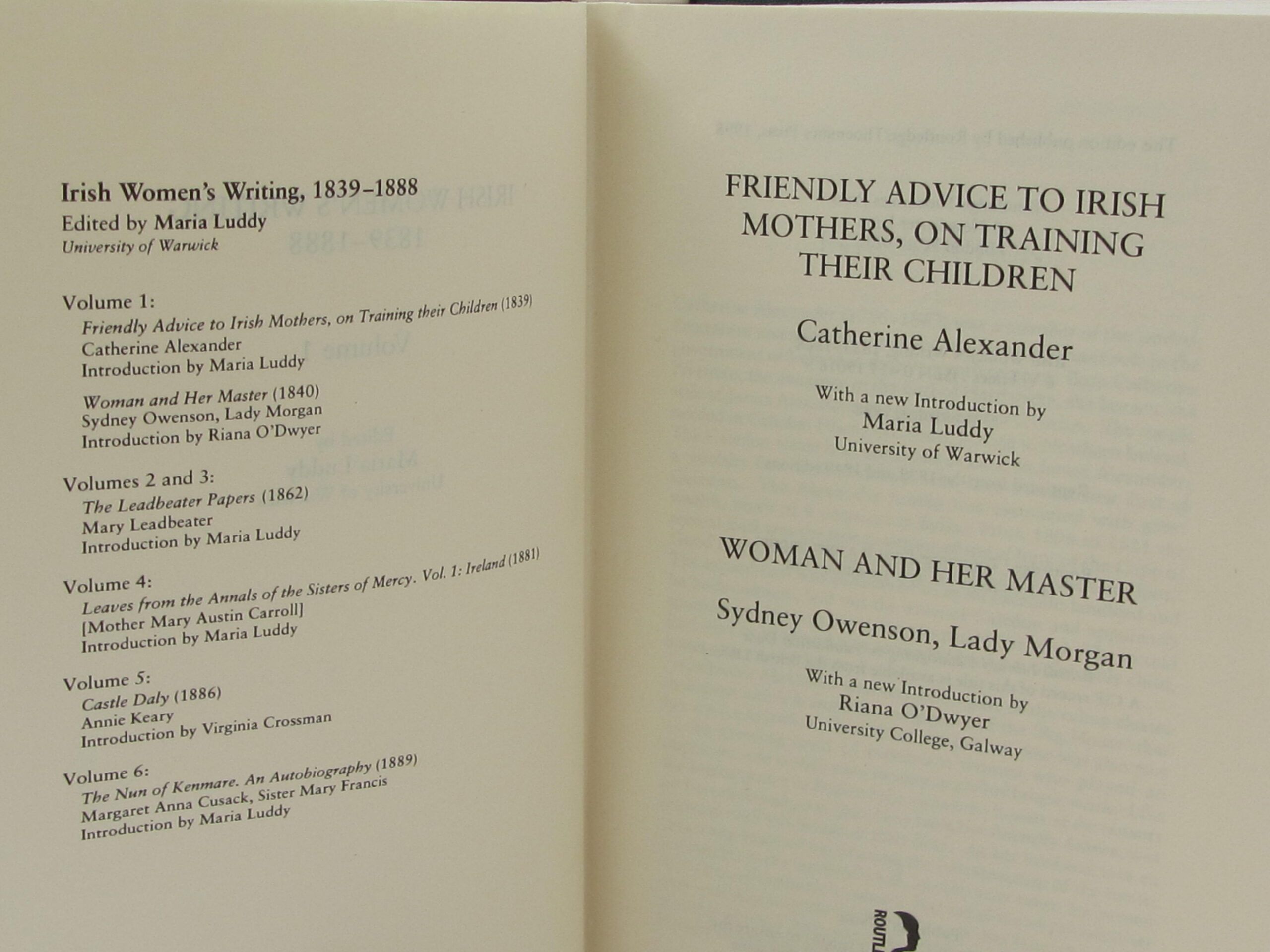 Irish Women's Writing 1839-1888. - Image 4