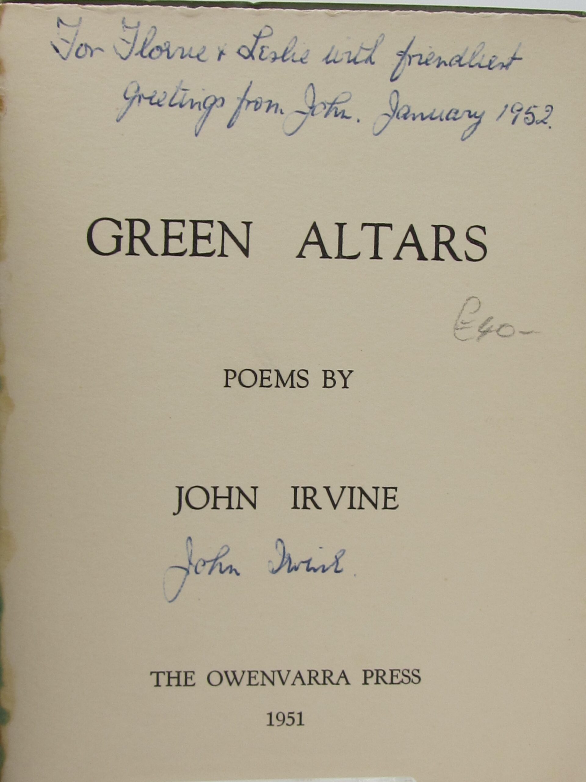 Green Altars: Poems (1951) - Image 3