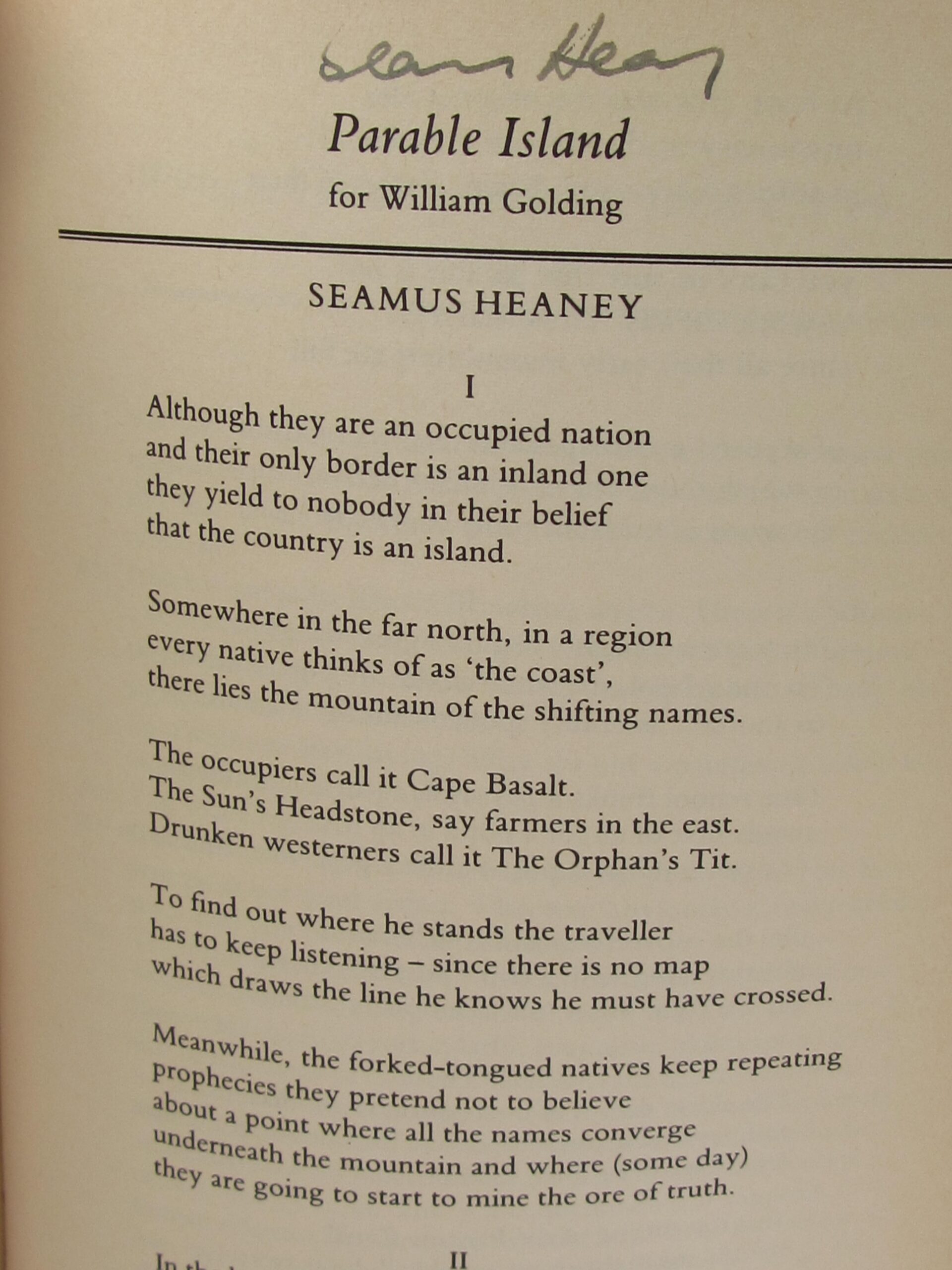 William Golding. A Tribute. Signed by Seamus Heaney (1986) - Image 3