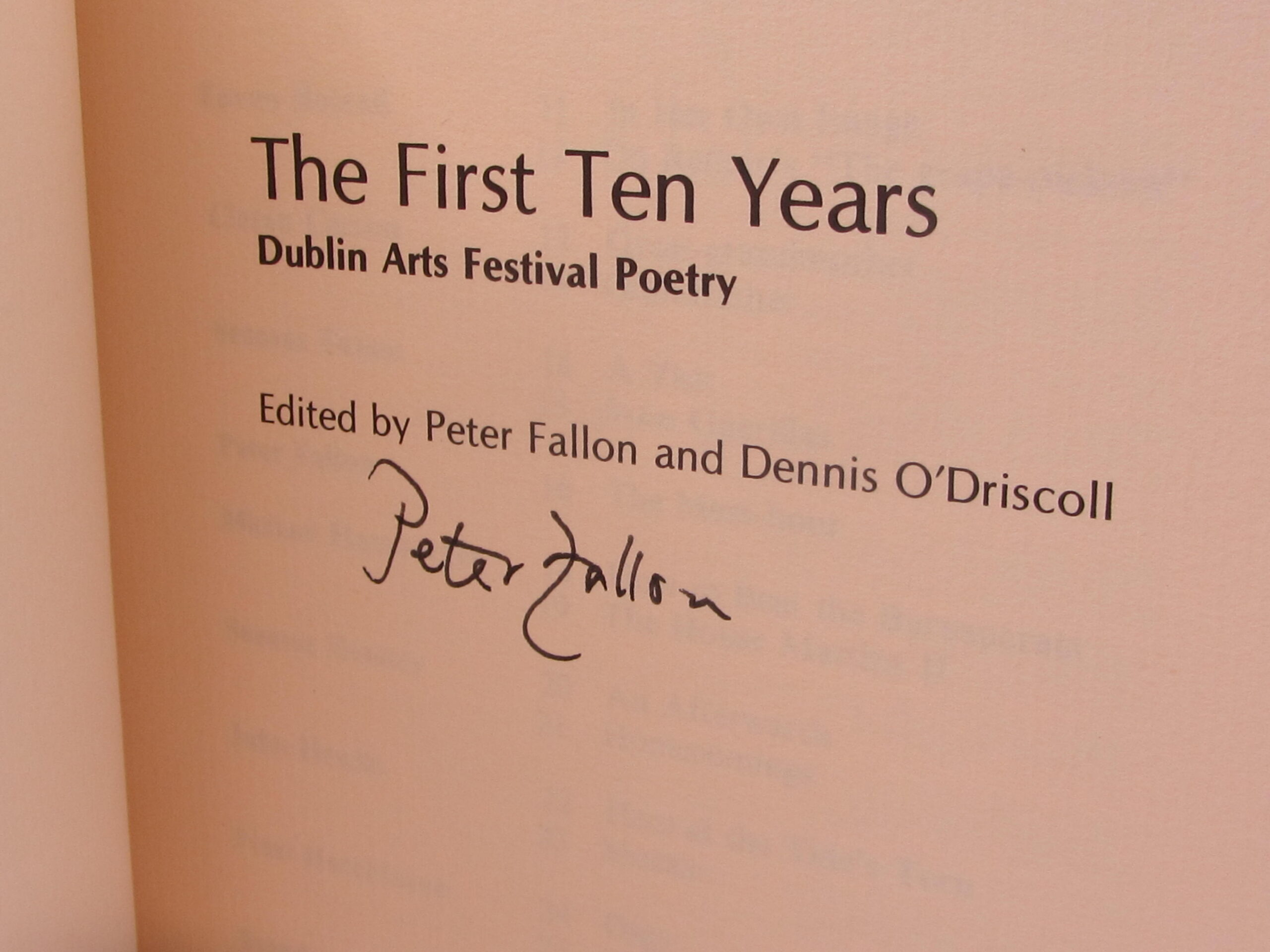 The First Ten Years. Dublin Arts Festival Poetry. Signed Copy (1979) - Image 3