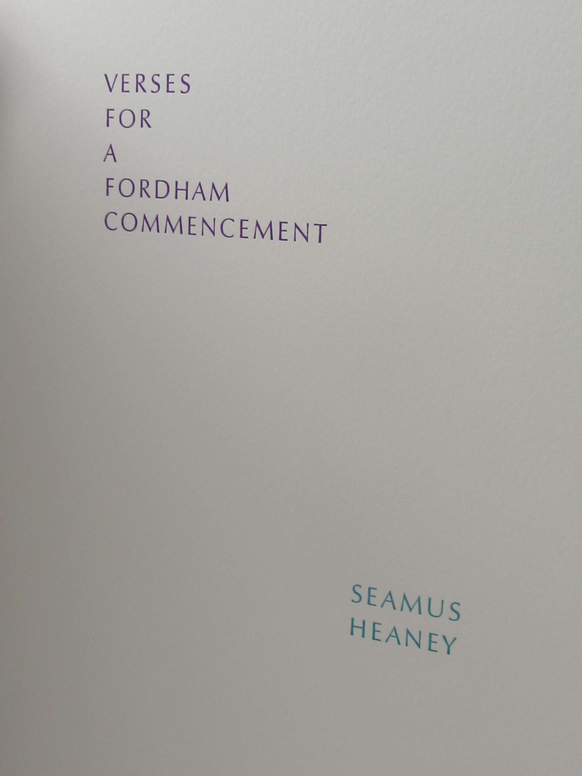 Verses For A Fordham Commencement. - Image 3