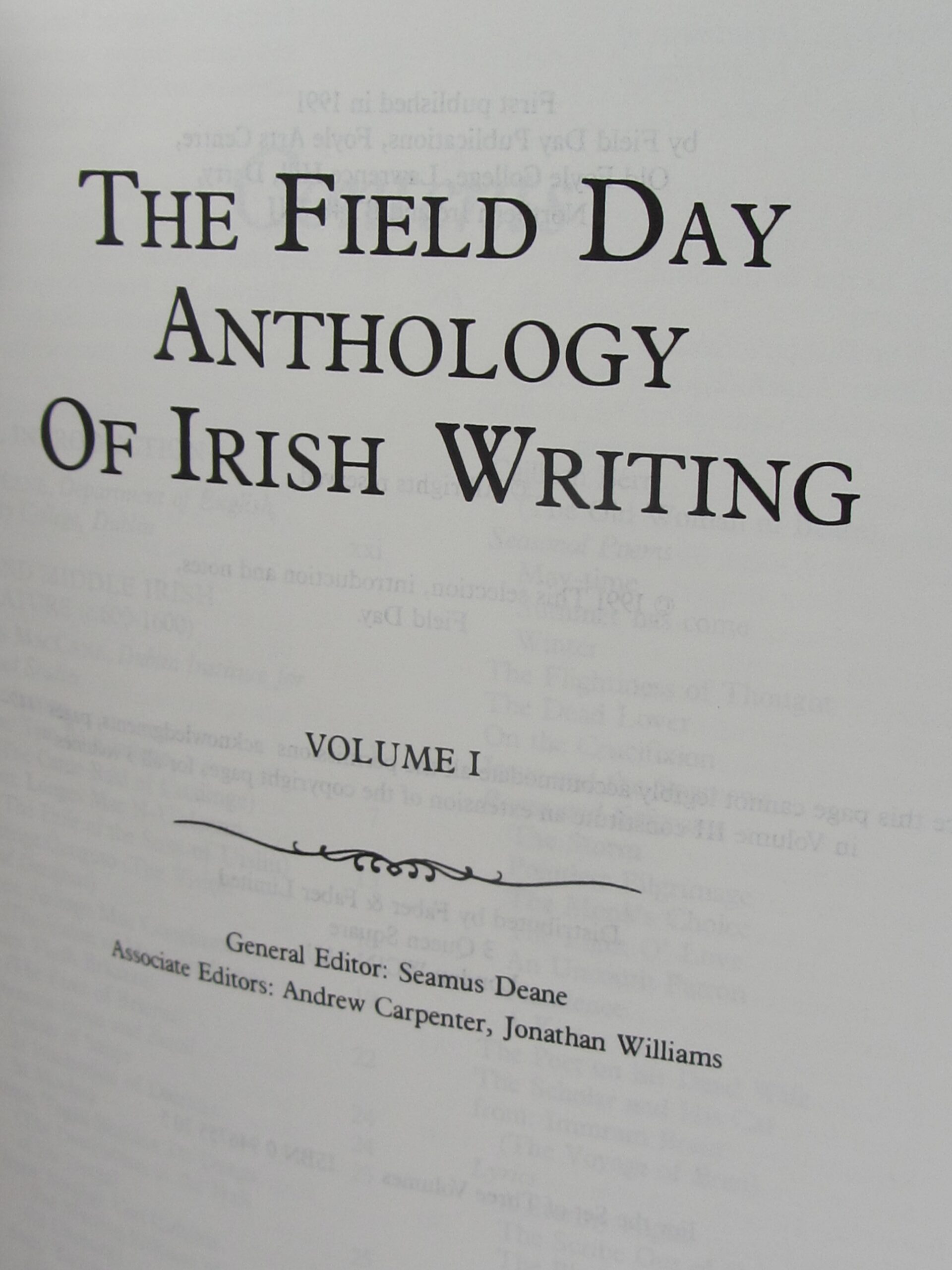 Field Day Anthology Of Irish Writing. Presentation Copy (1991) - Image 4