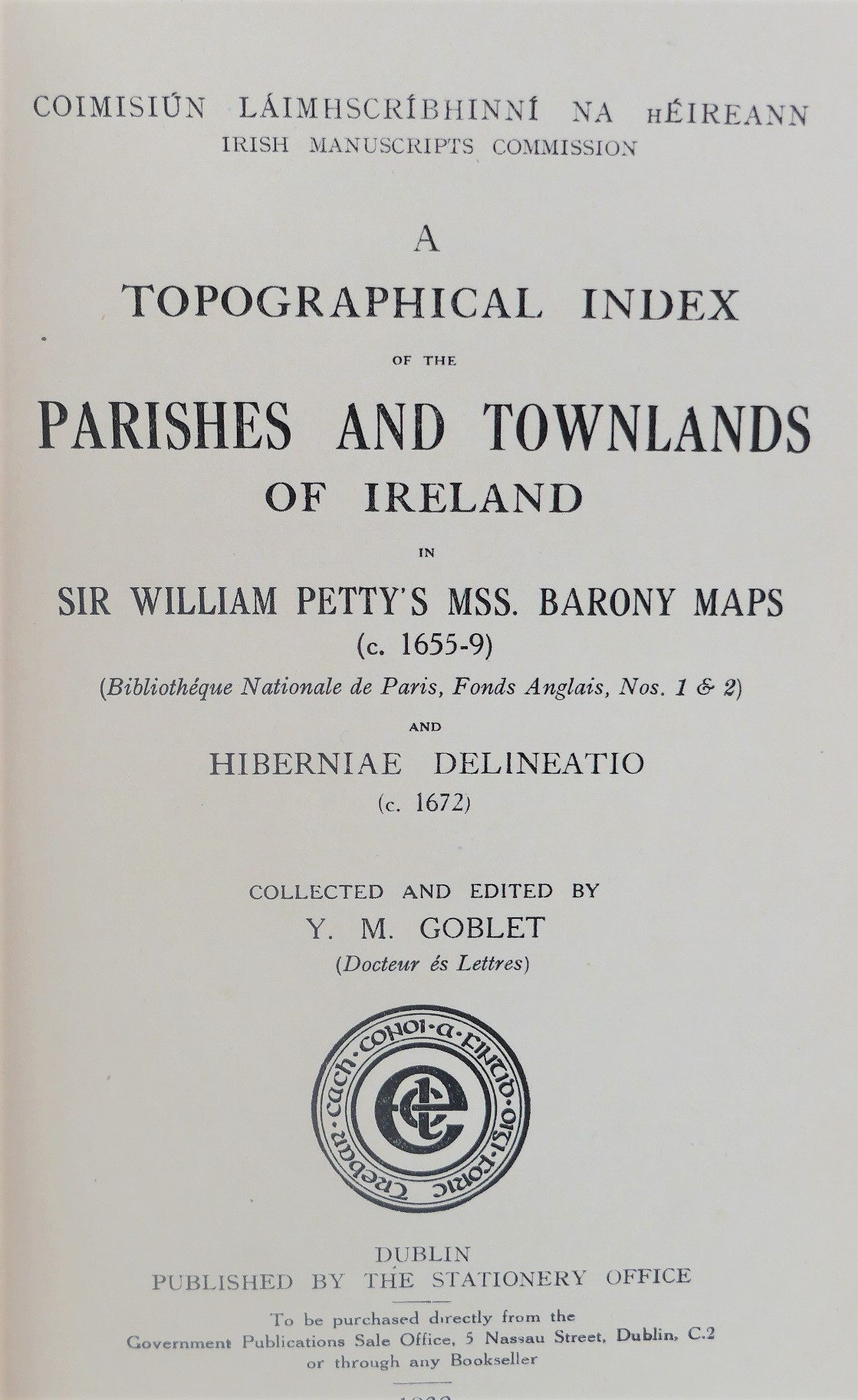 A Topographical Index to the Parishes Townlands of Ireland (1932) - Image 3
