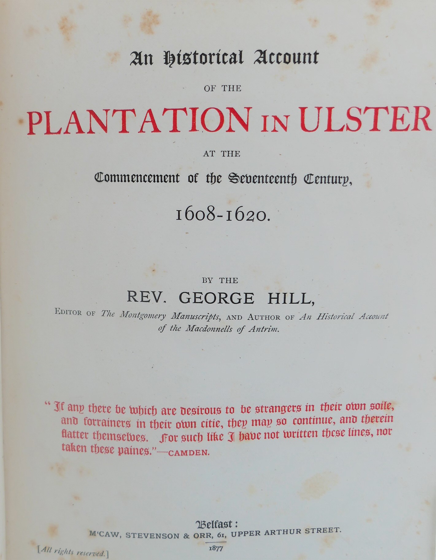 An Historical Account of the Plantation in Ulster (1877) - Image 3