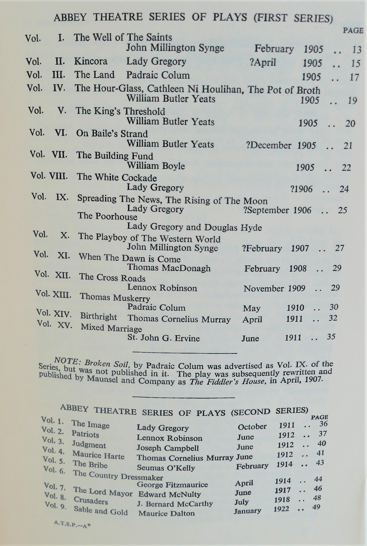The Abbey Theatre Series of Plays (1969) - Image 3
