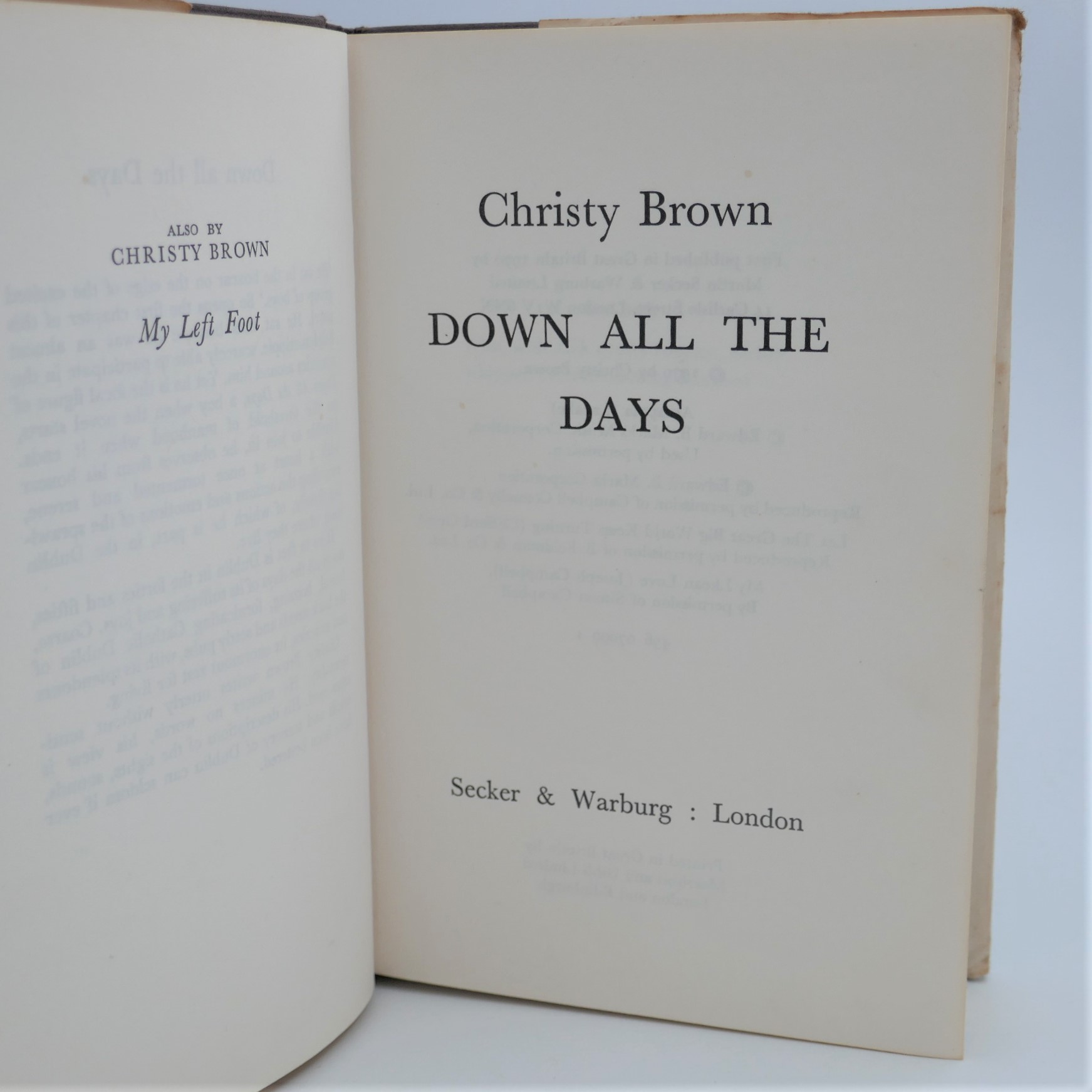 Down All The Days. Inscribed by the Author (1970) - Image 6