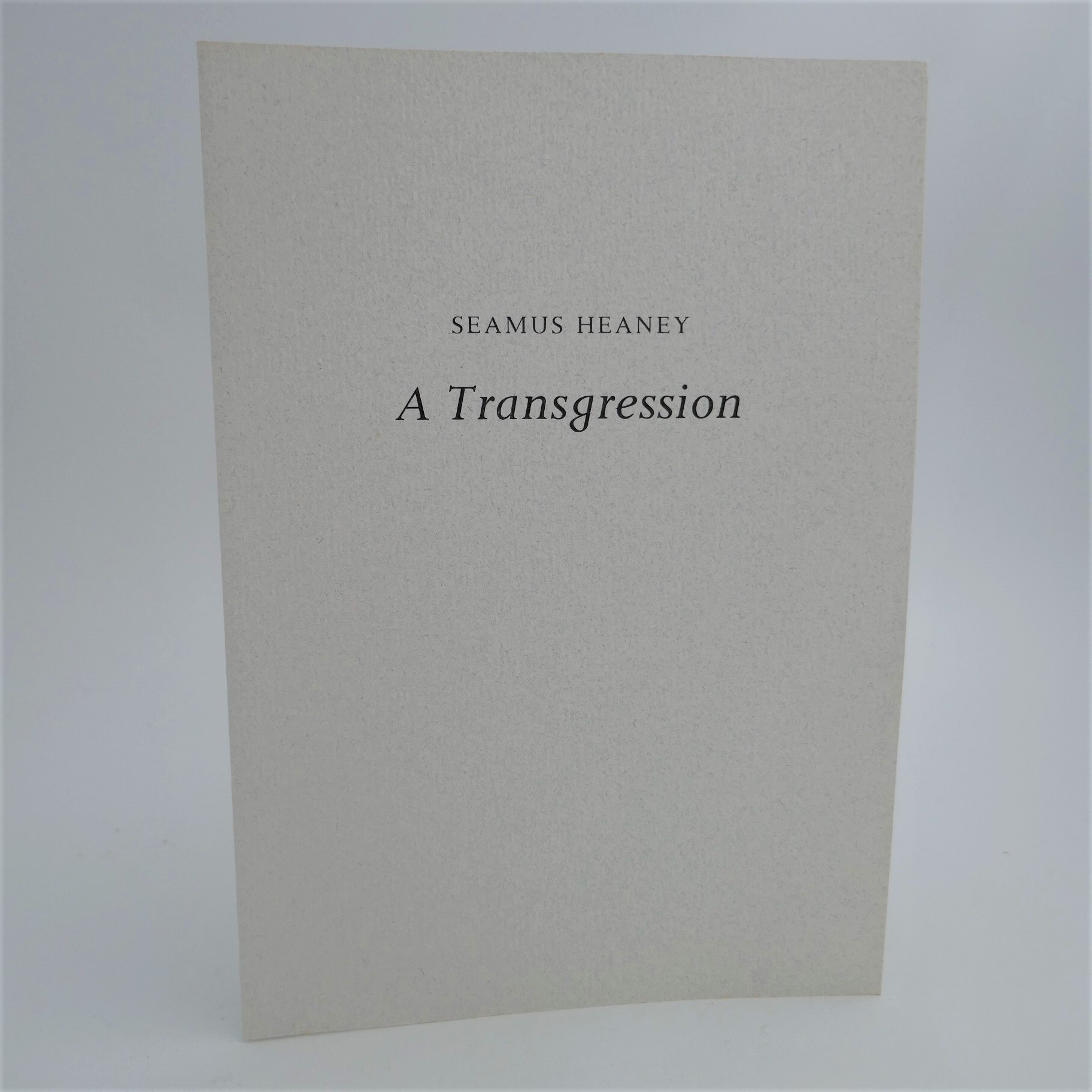A Transgression. Inscribed Copy (1991) - Image 2