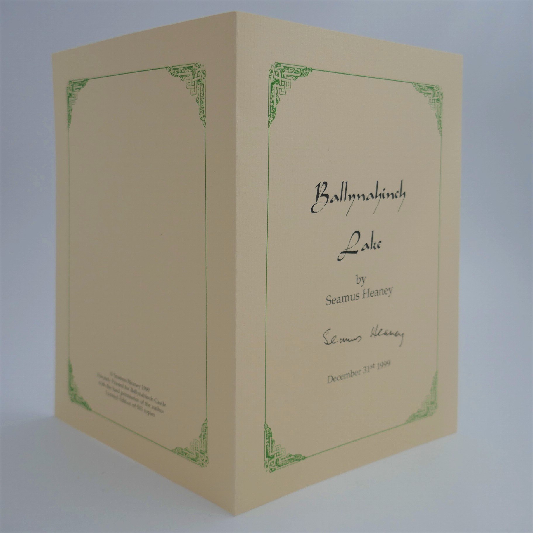 Ballynahinch Lake December 31, 1999. Signed Copy - Image 4