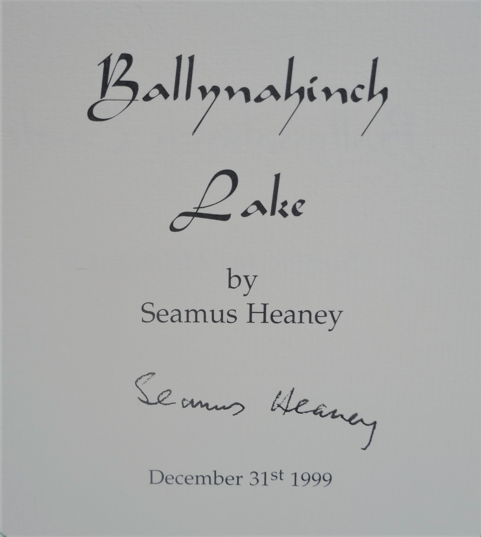 Ballynahinch Lake December 31, 1999. Signed Copy - Image 5
