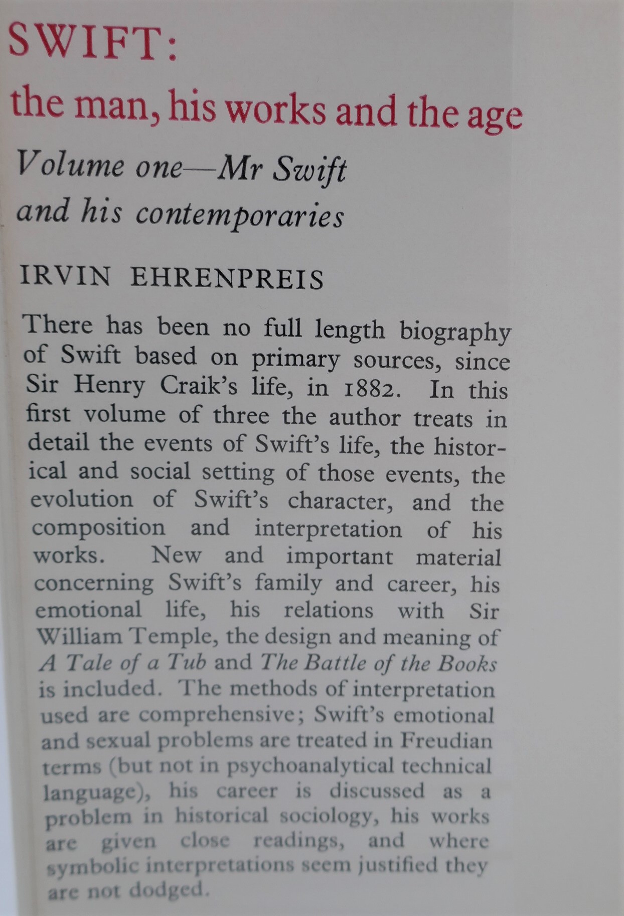 Swift: The Man, His Works, And The Age - Image 4