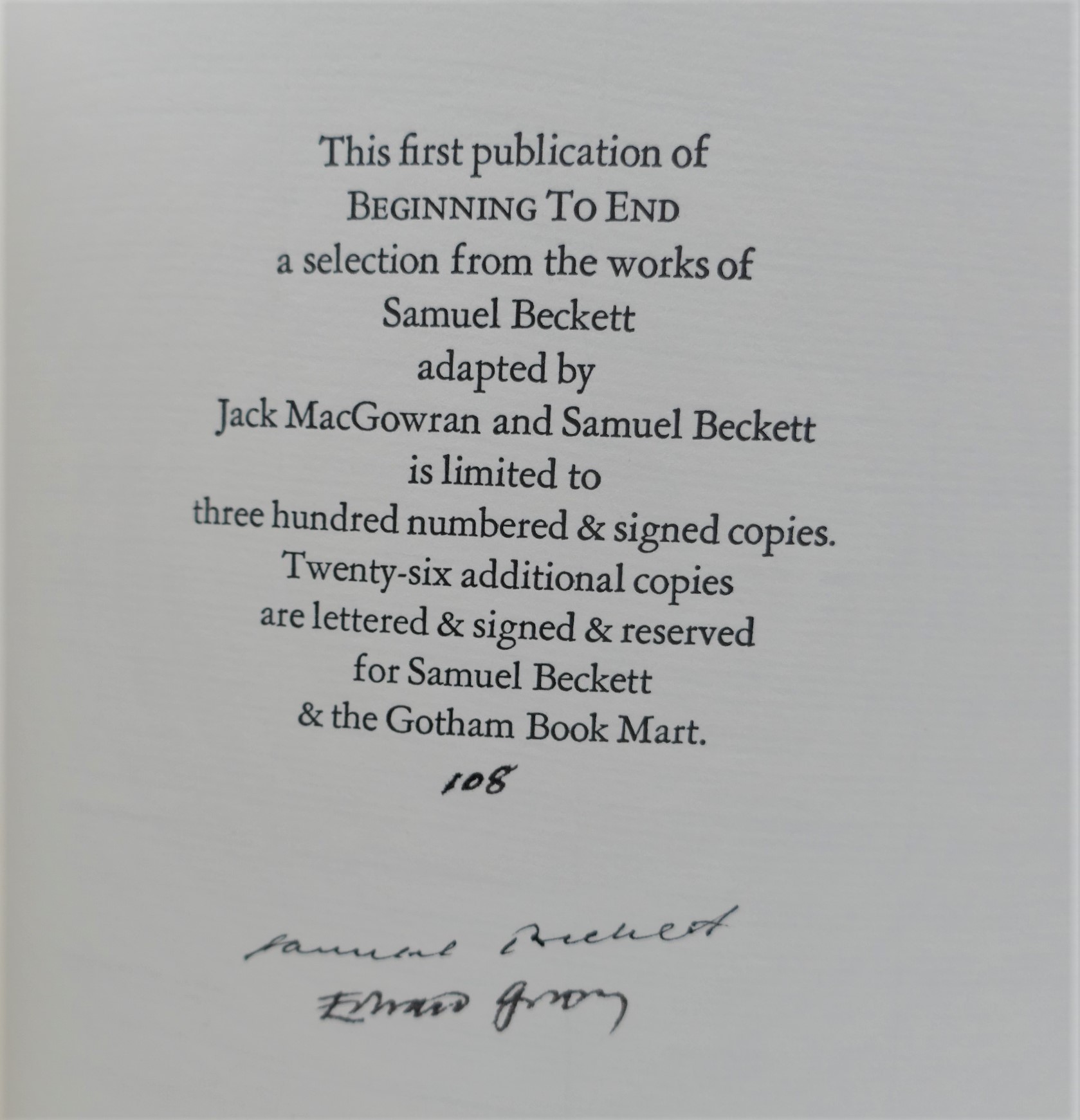 Beginning to End. Limited Signed Edition (1988) - Image 4
