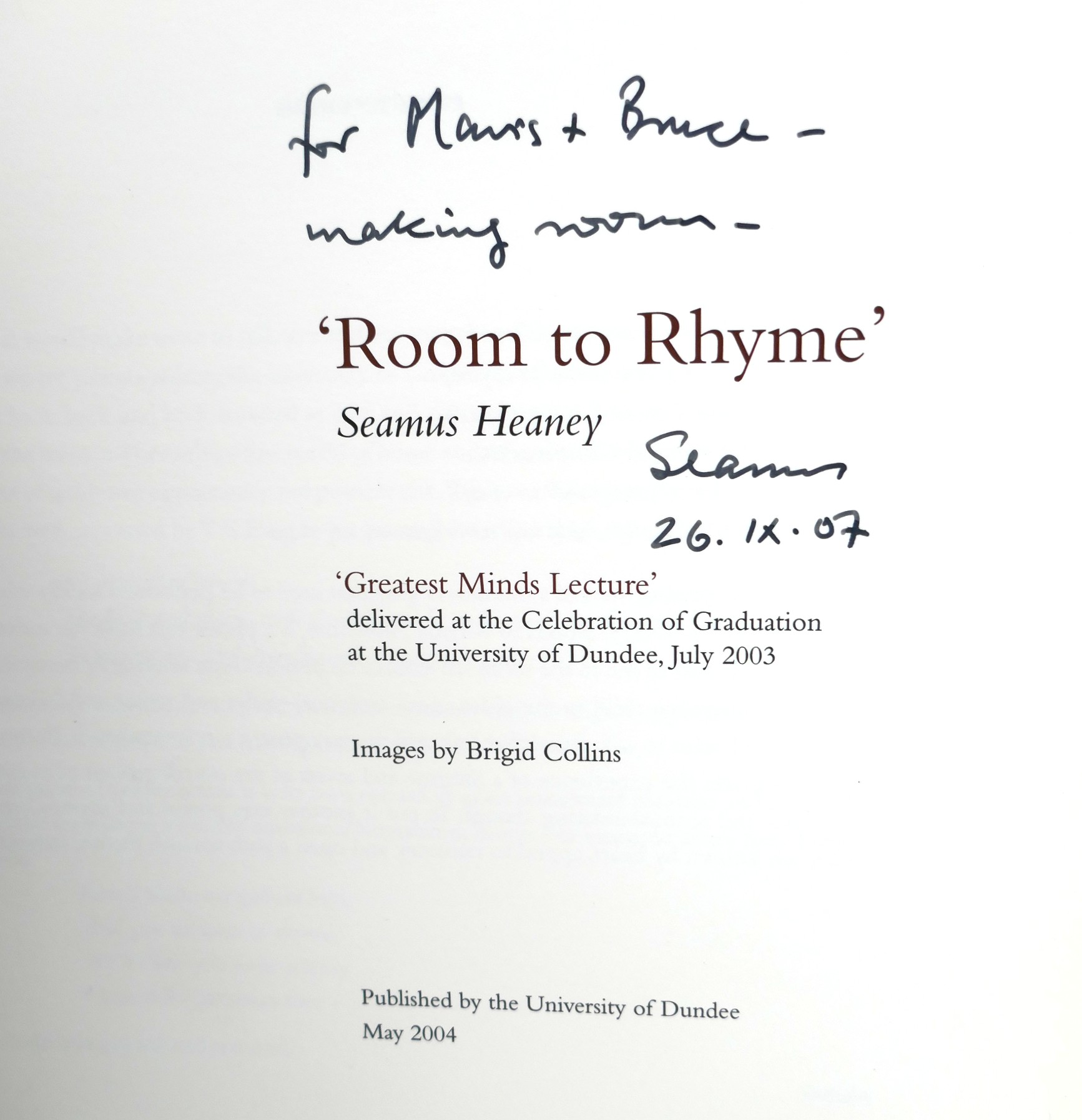 Room to Rhyme. Inscribed Copy (2004) - Image 7