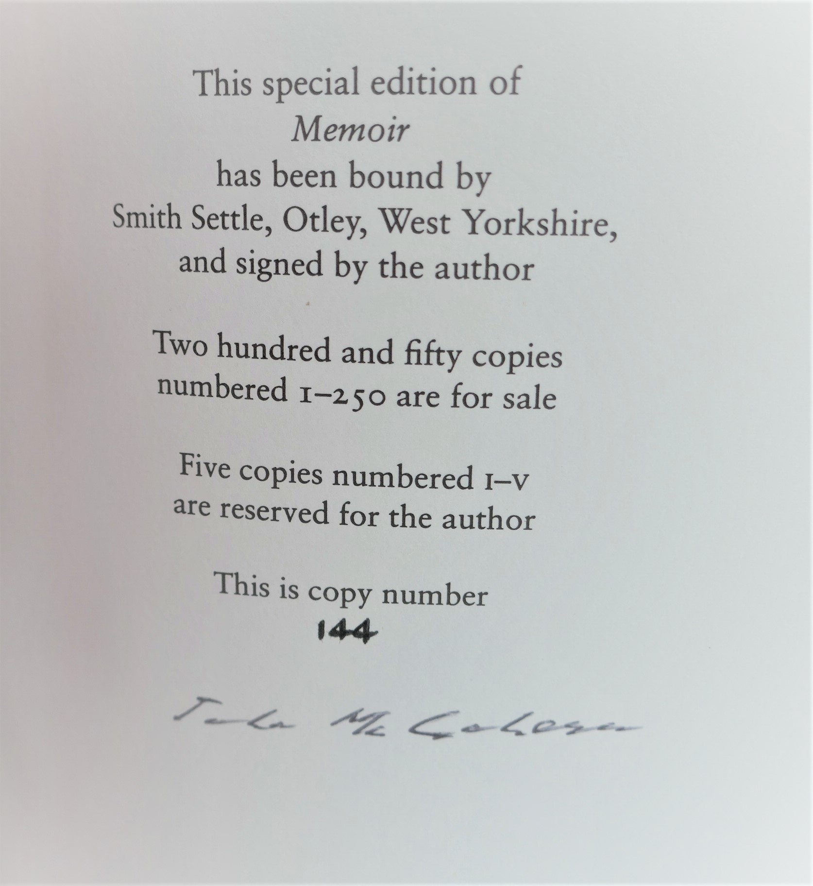 Memoir. Limited Signed Edition (2005) - Image 3