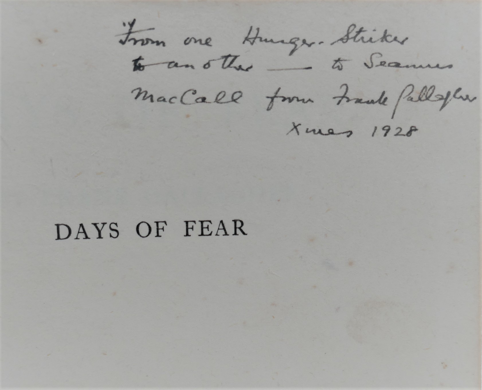 Days of Fear. Author Signed (1928) - Image 2