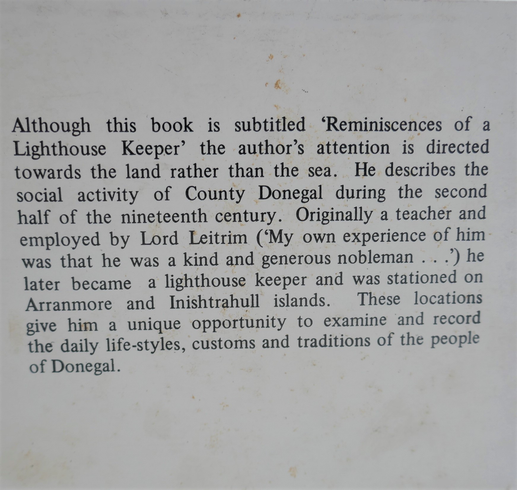 Life in Donegal. Reminiscences of a Lighthouse Keeper (1981) - Image 3