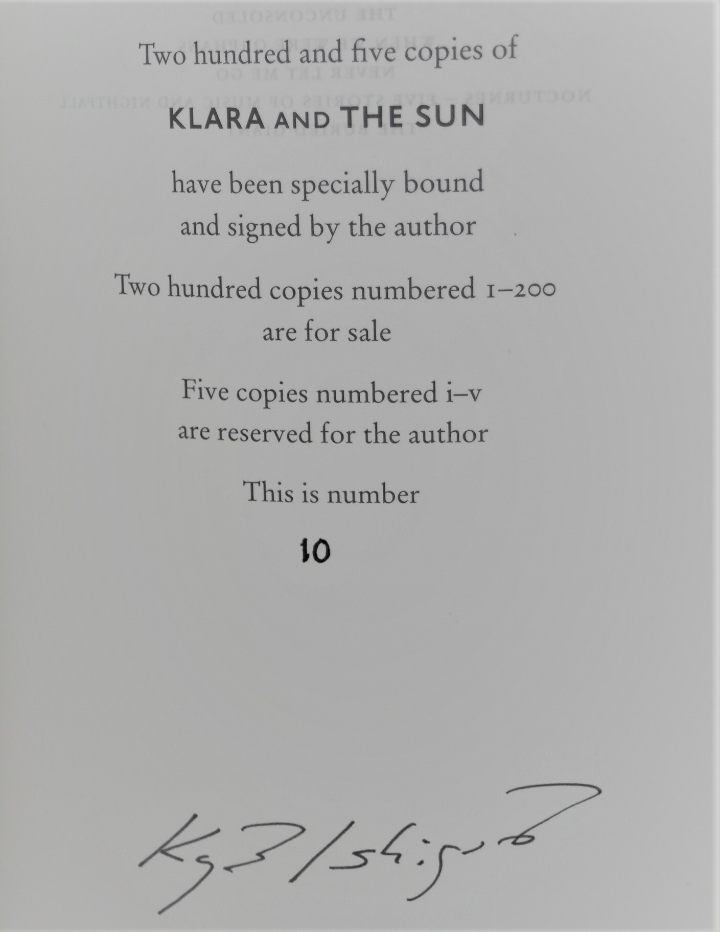 Klara and the Sun. Special Limited Issue (2021) - Image 3