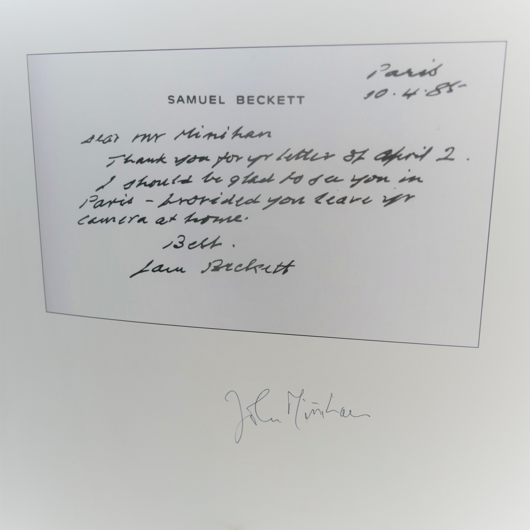 Beckett. A Catalogue of an Exhibition of Photographs (2006) - Image 2
