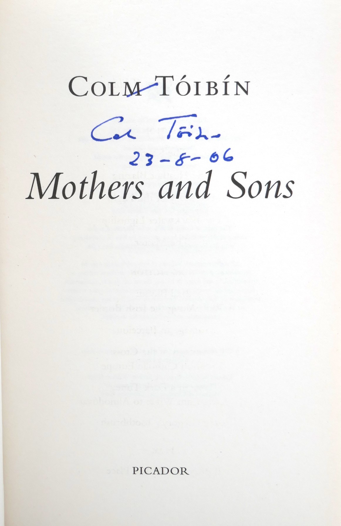 Mothers and Sons. Author Signed (2006) - Image 3