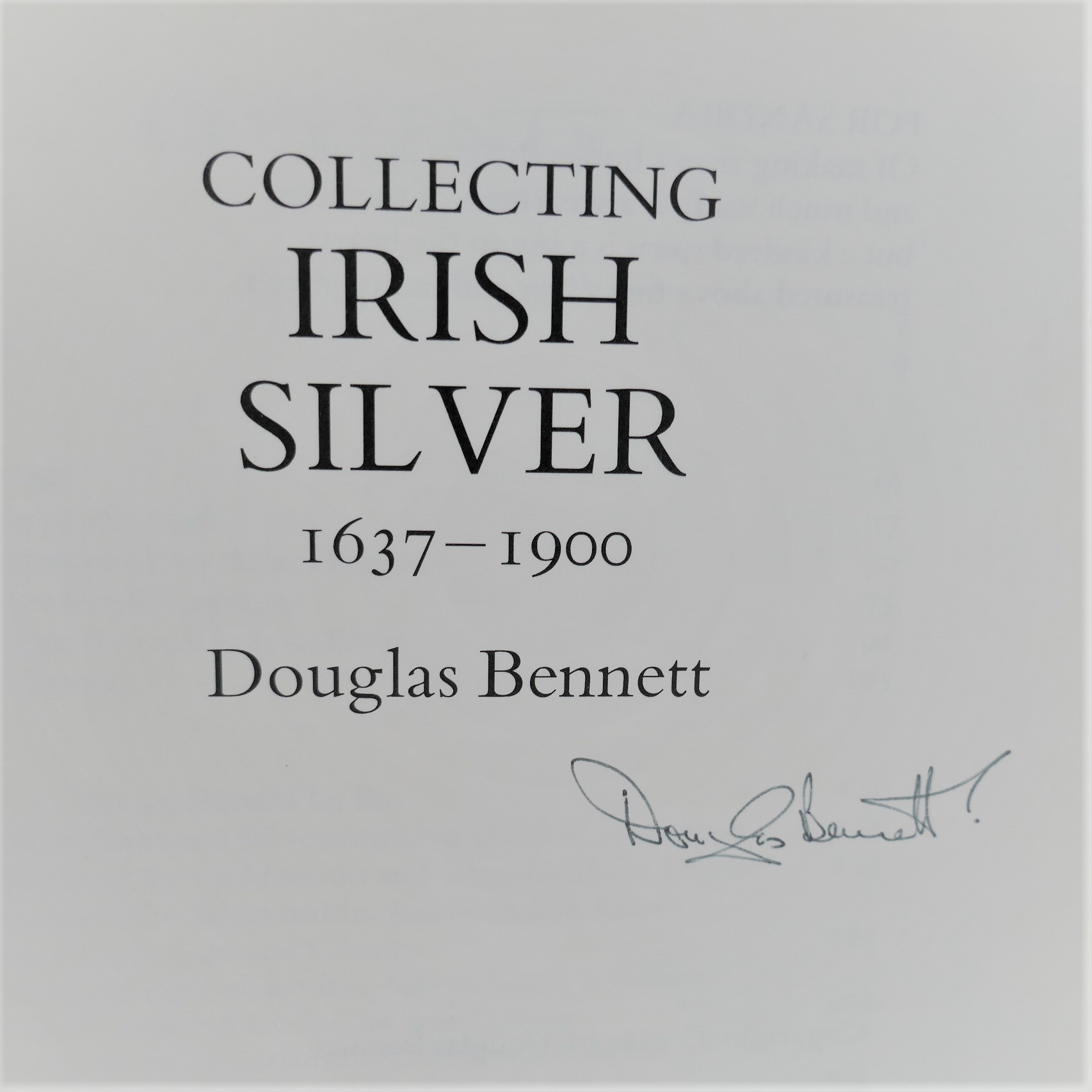 Collecting Irish Silver. Author Signed (1984) - Image 2