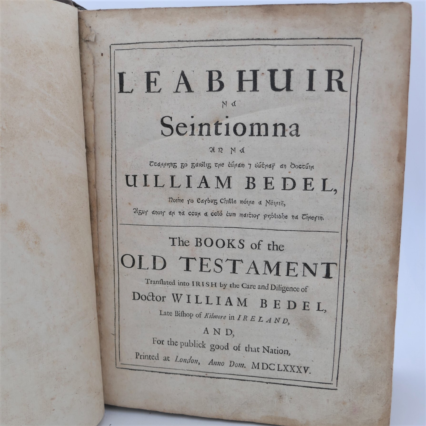 Leabhuir na Seintiomna. The Books of the Old Testament. First Edition (1685) - Image 3