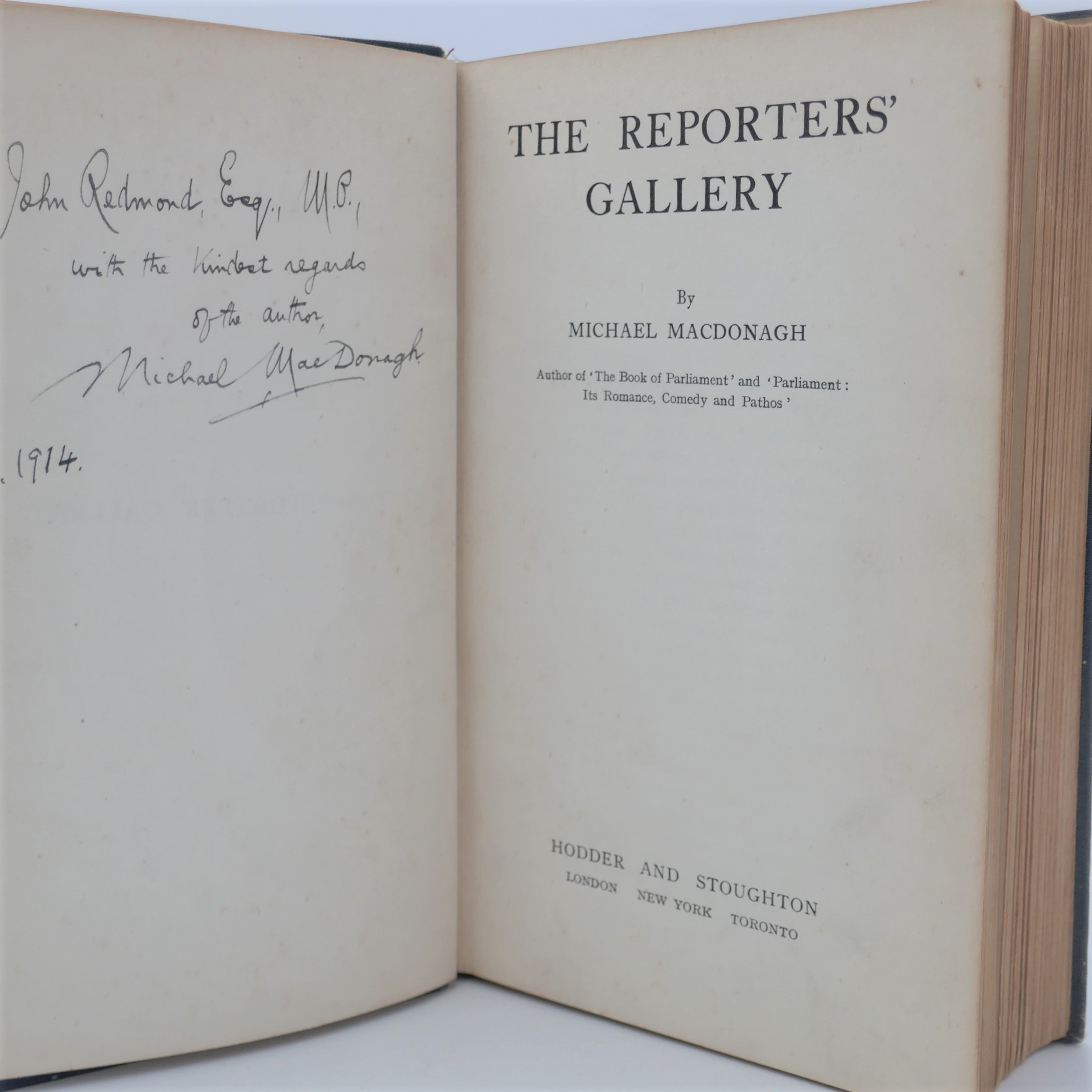 The Reporters' Gallery. Presentation Copy to John Redmond (1913) - Image 2