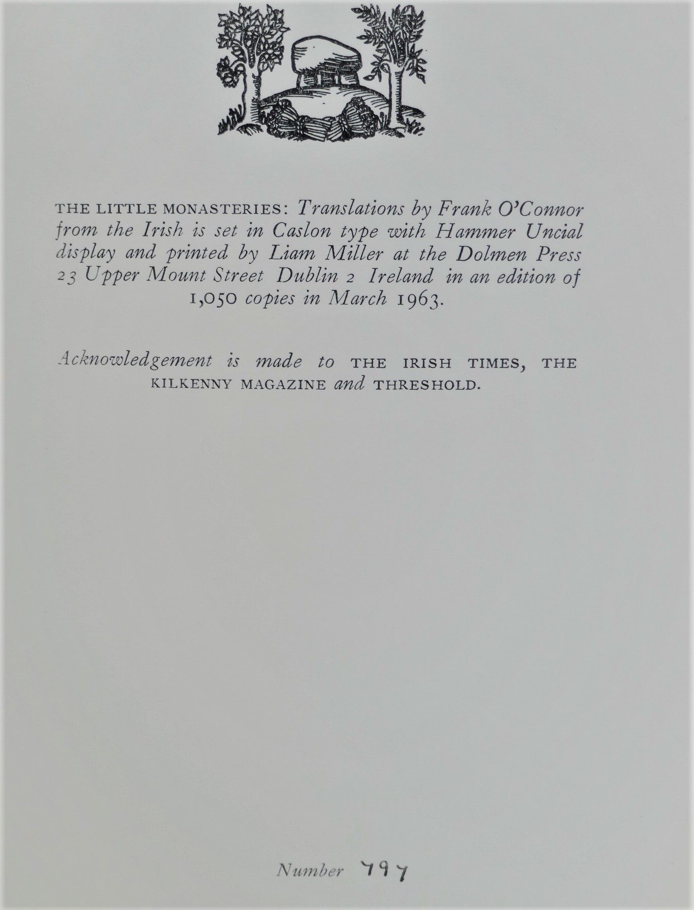 The Little Monasteries. Poems Translated from the Irish (1963) - Image 5
