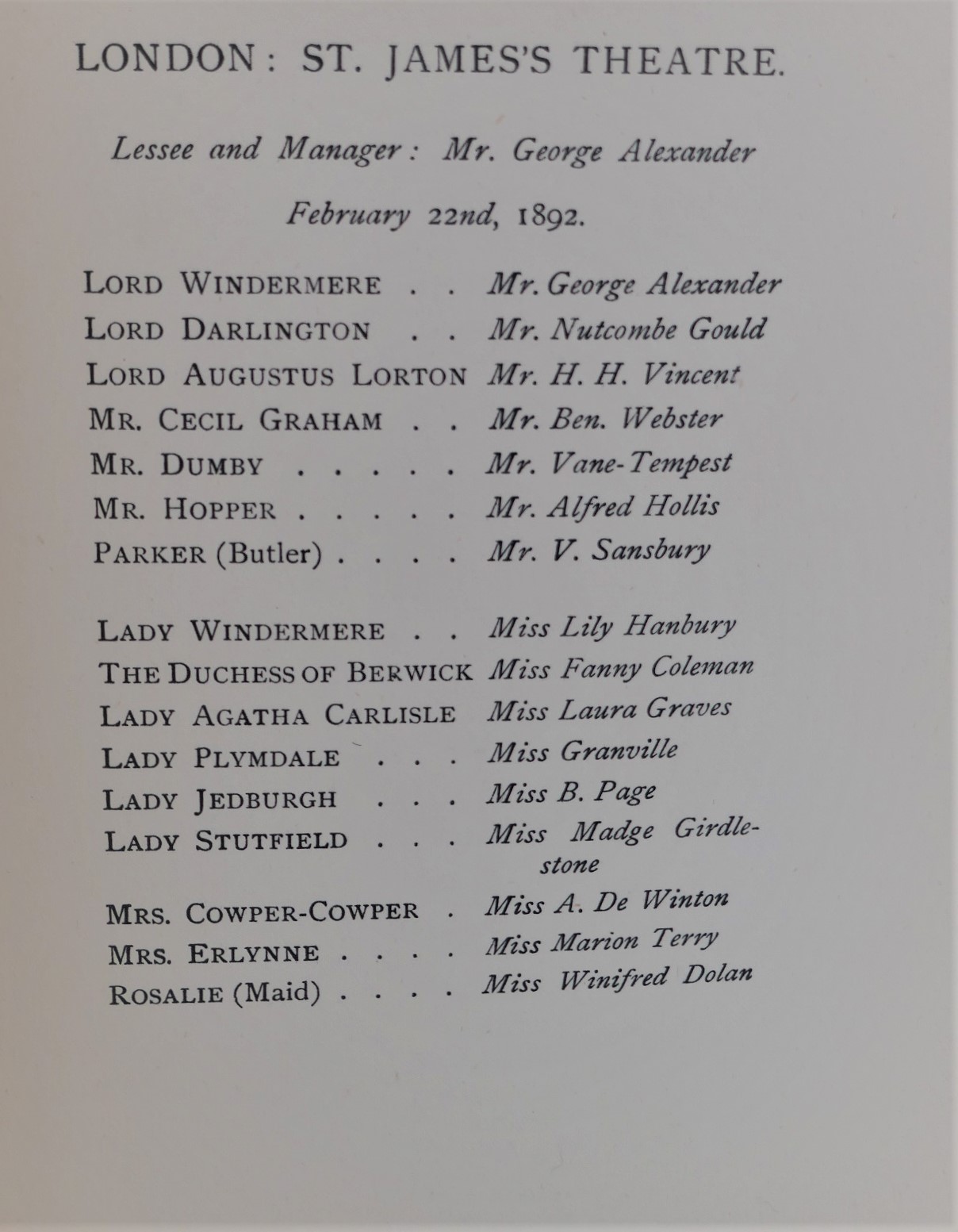 Lady Windermere's Fan. Limited Edition (1903) - Image 3