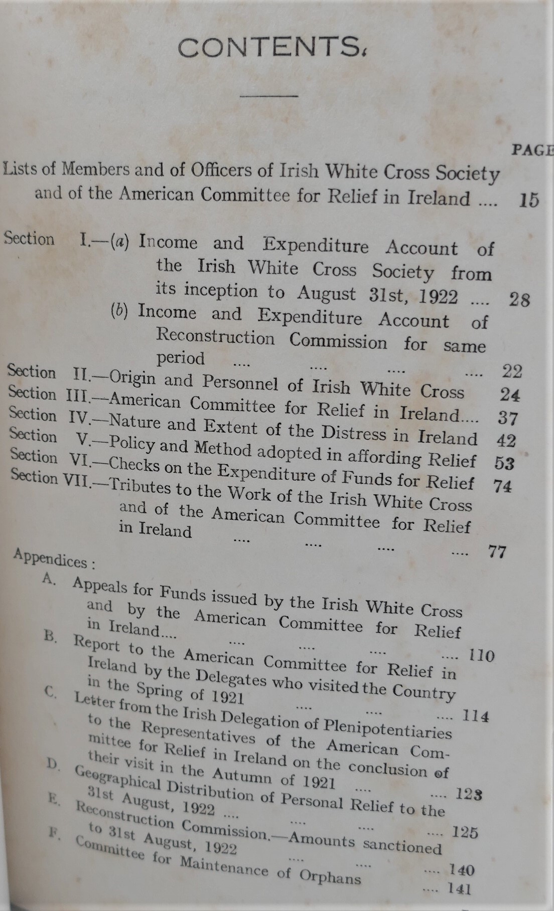 Report of the Irish White Cross (1922) - Image 2