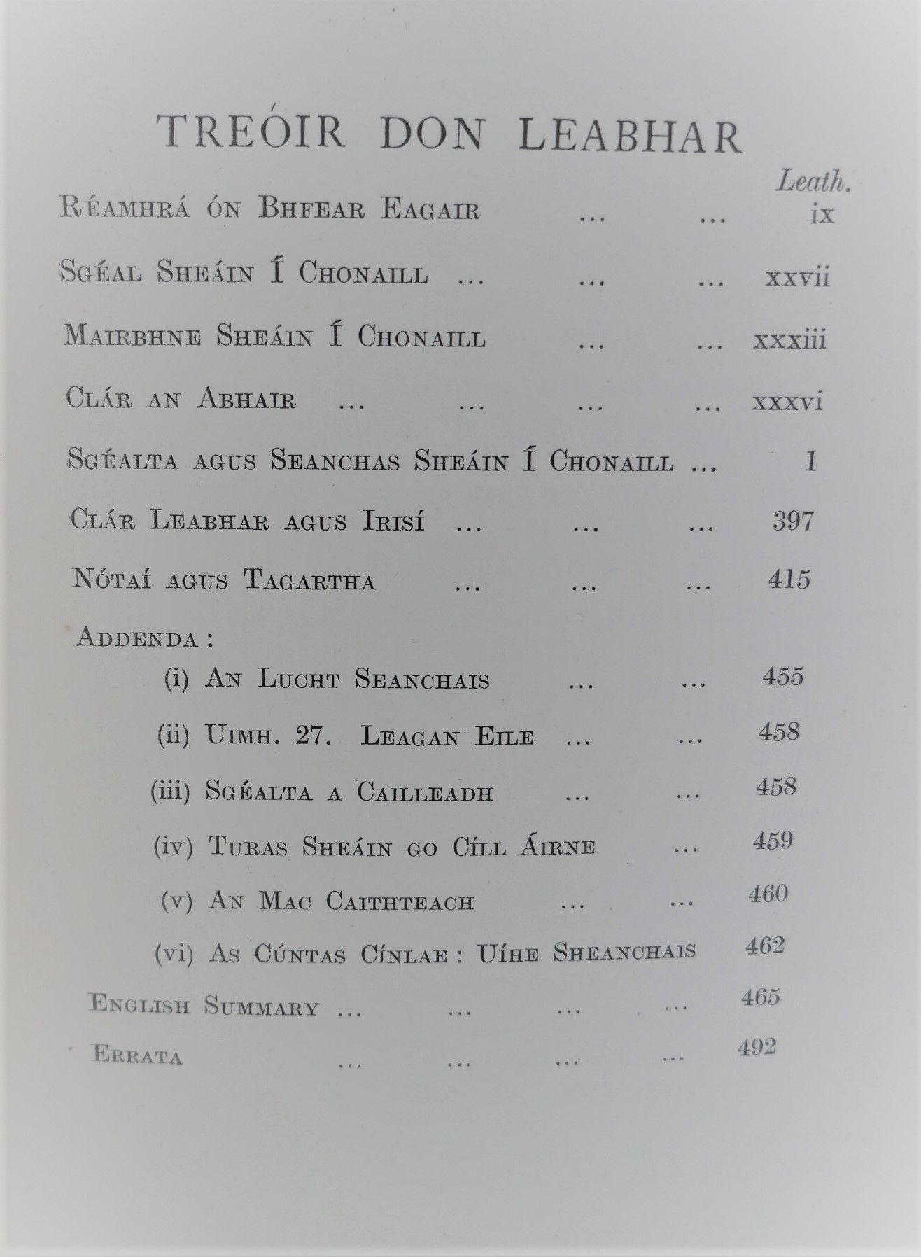 Leabhar Sheáin Í Chonaill. With a Summary in English (1948) - Image 4