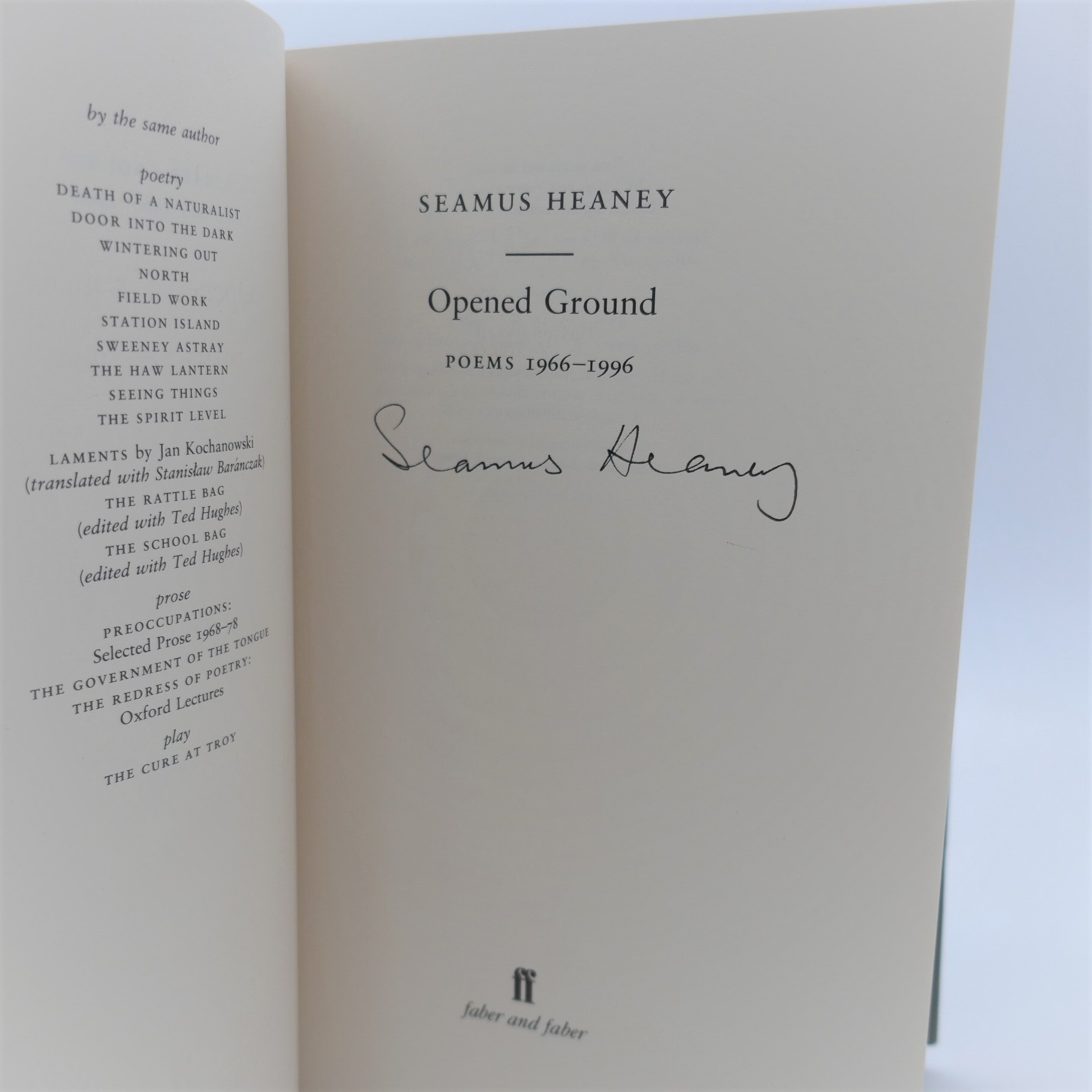 Opened Ground. Poems 1966-1996. Author Signed - Image 3
