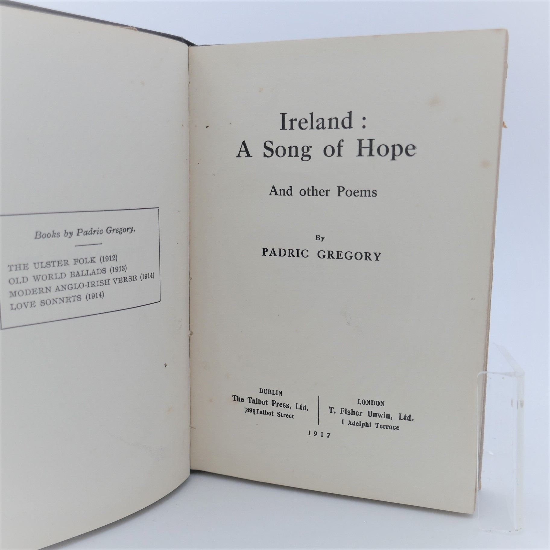 Ireland: A Song of Hope. Inscribed Copy (1917) - Image 4