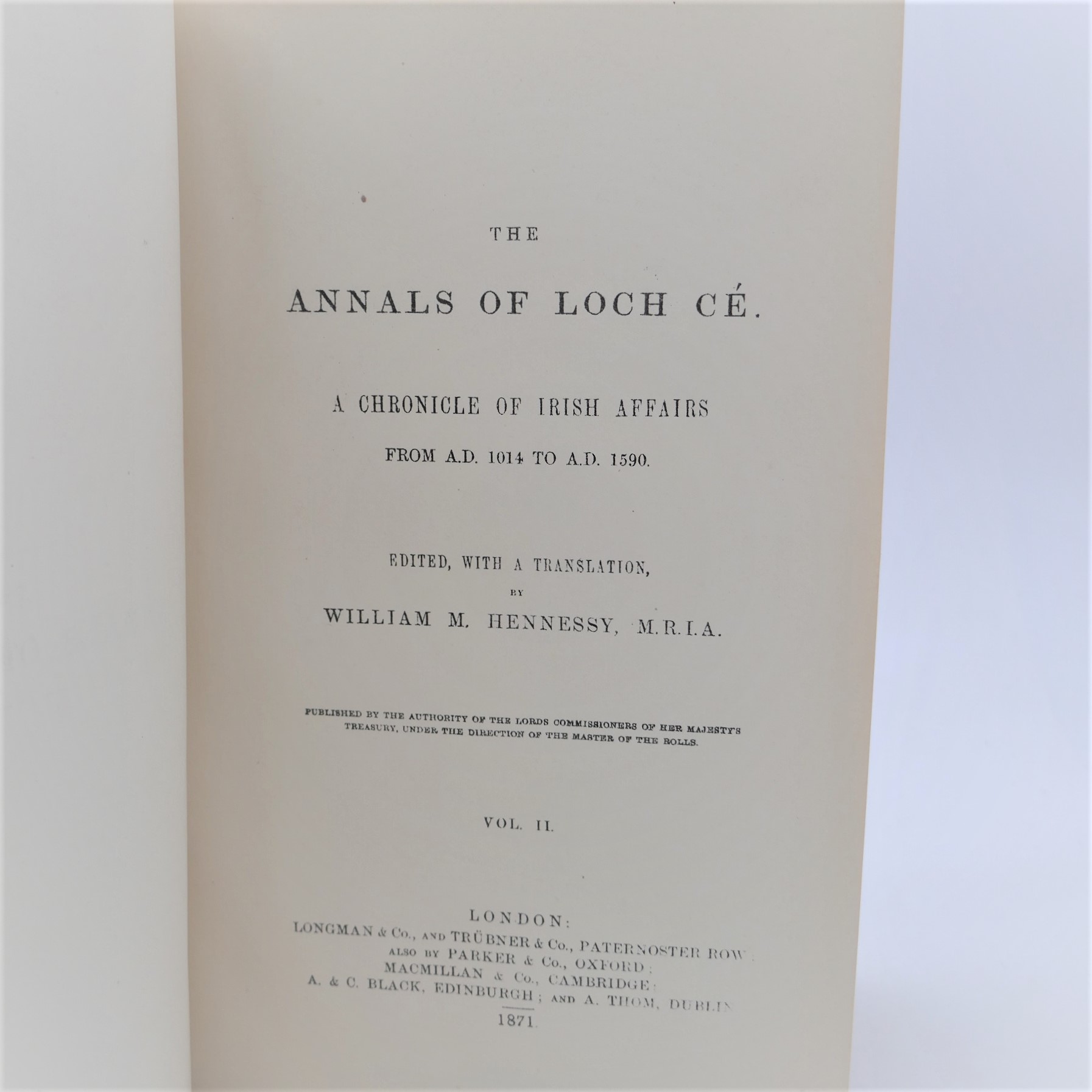 Annals of Loch Cé. Two Volumes (1939) - Image 3