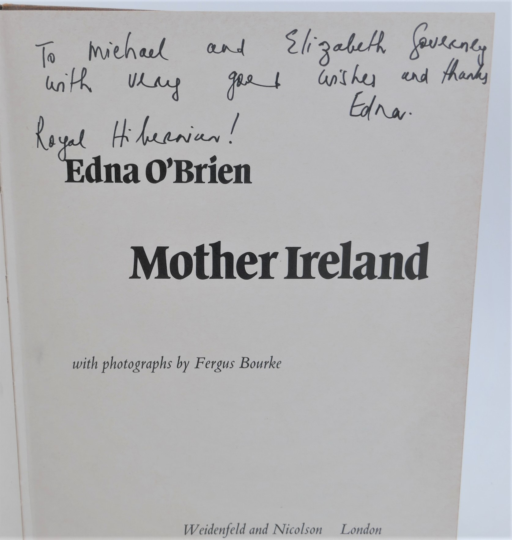 Mother Ireland. Inscribed by the Author (1976) - Image 2