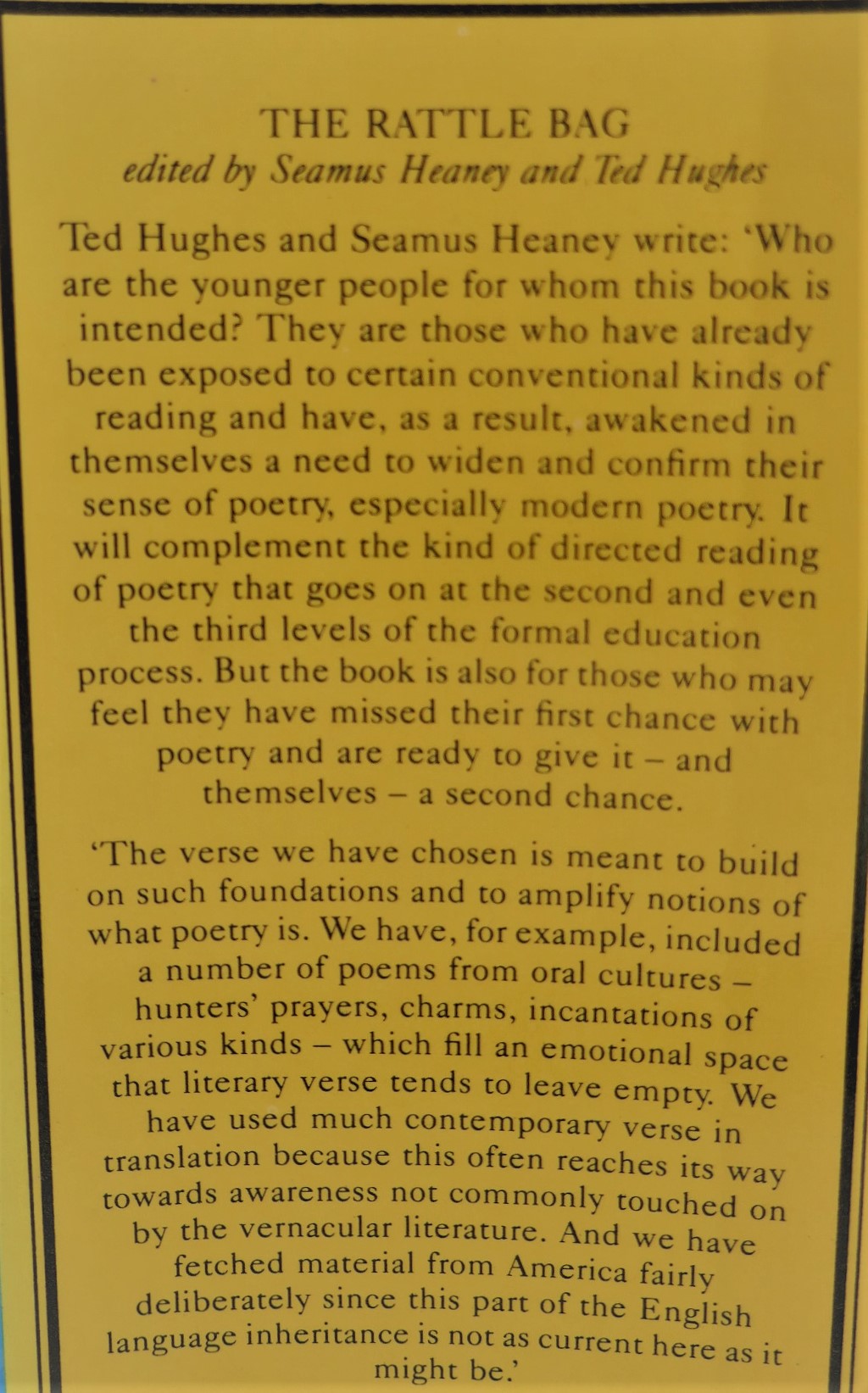 The Rattle Bag. An Anthology of Poetry. Inscribed Copy (1982) - Image 6