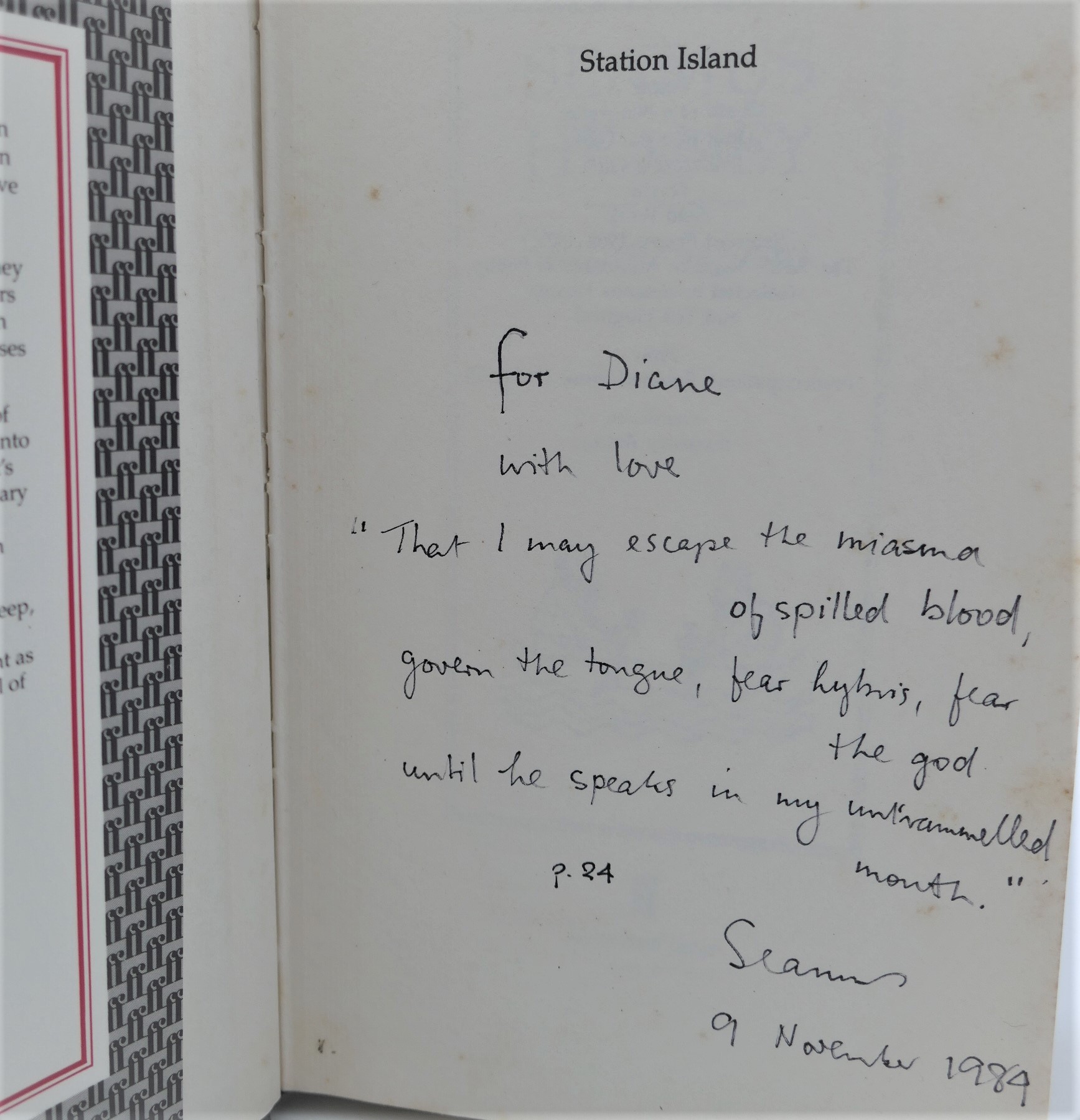 Station Island. Inscribed by the Author (1984) - Image 4