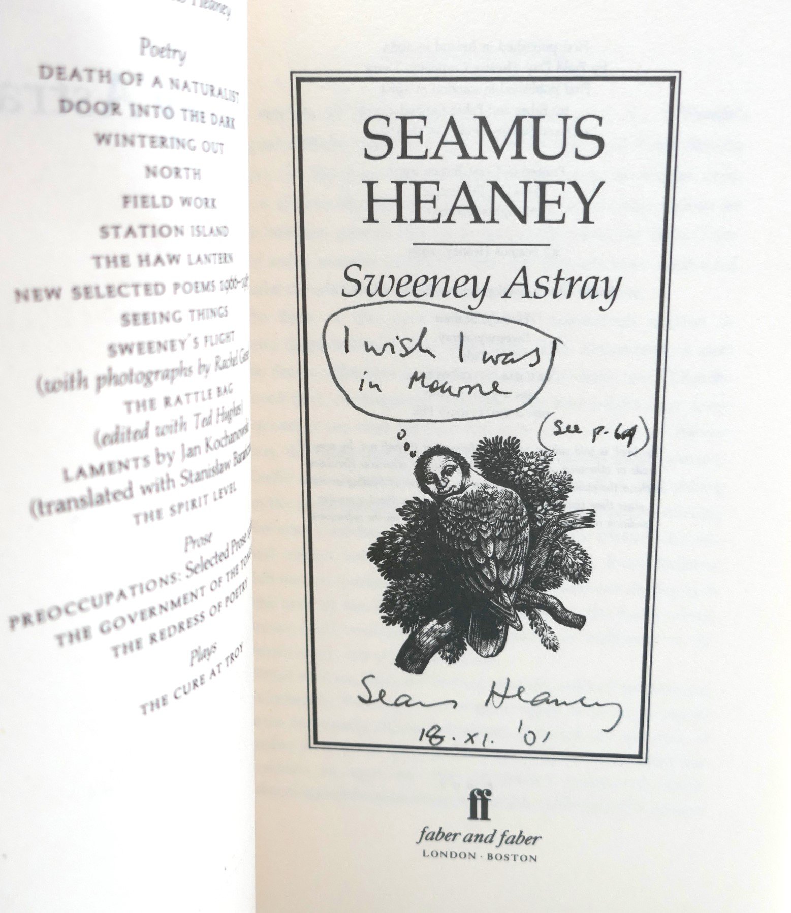 Sweeney Astray. Inscribed Copy (1984) - Image 2