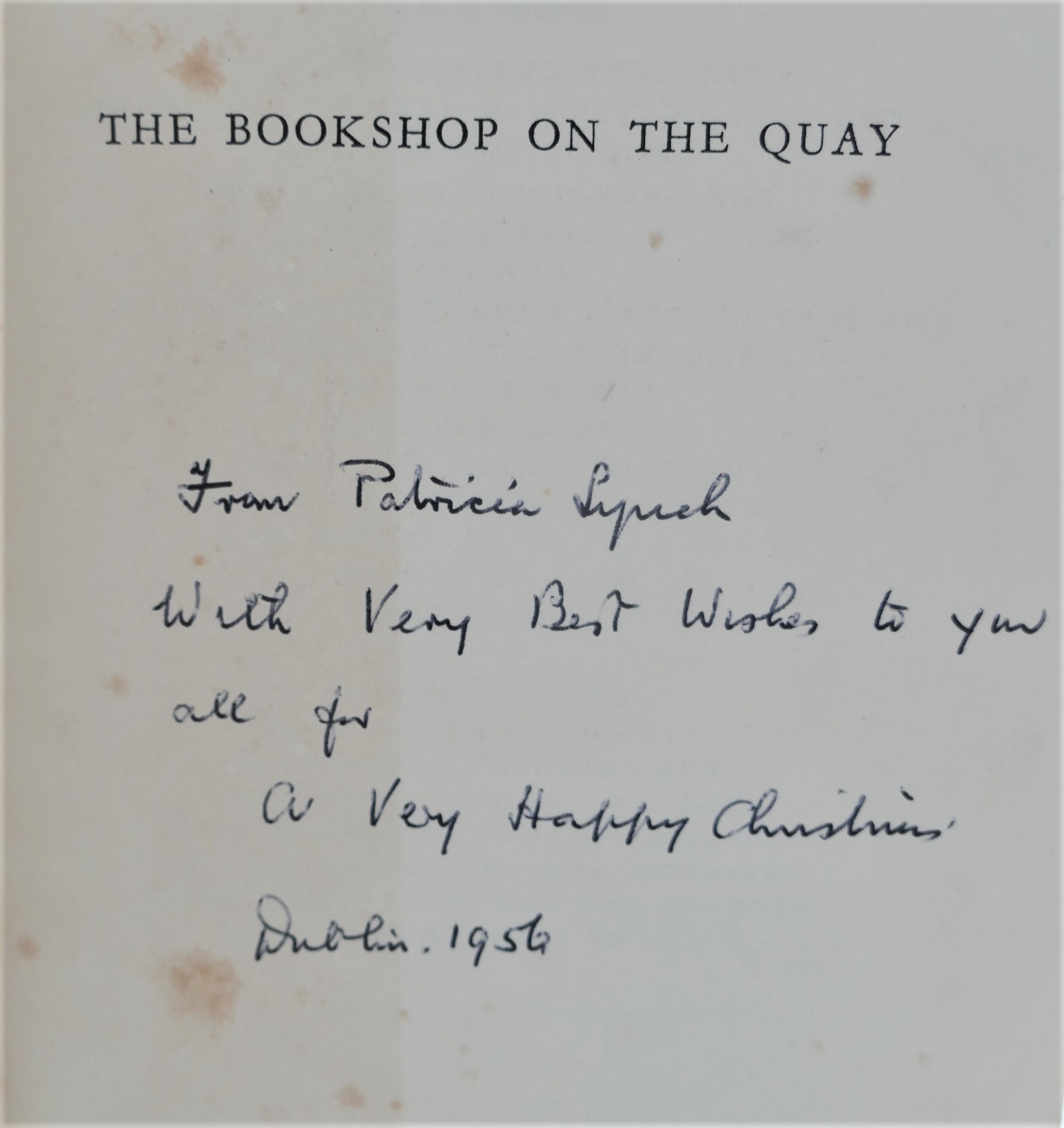 The Bookshop on the Quay. Inscribed by the Author (1956) - Image 3