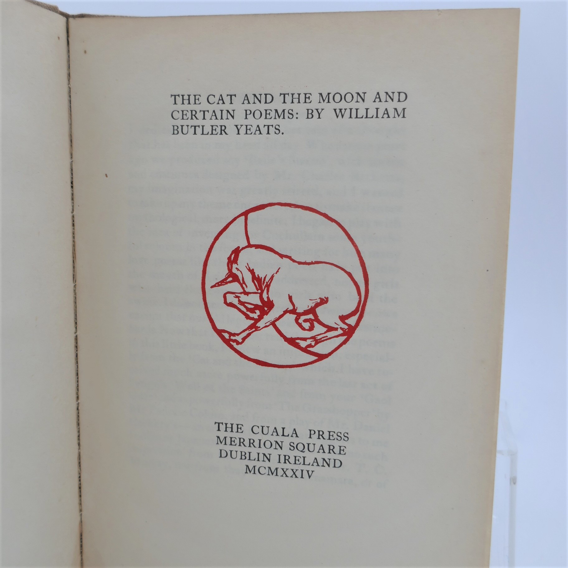 The Cat and the Moon and Certain Poems. Inscribed by the Author (1924) - Image 2