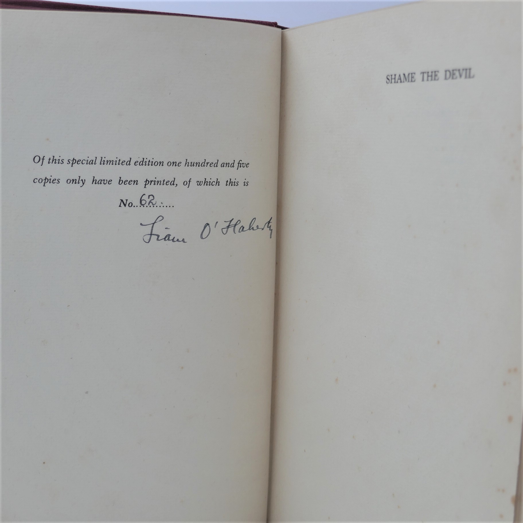 Shame the Devil. Limited Signed Edition (1934) - Image 3