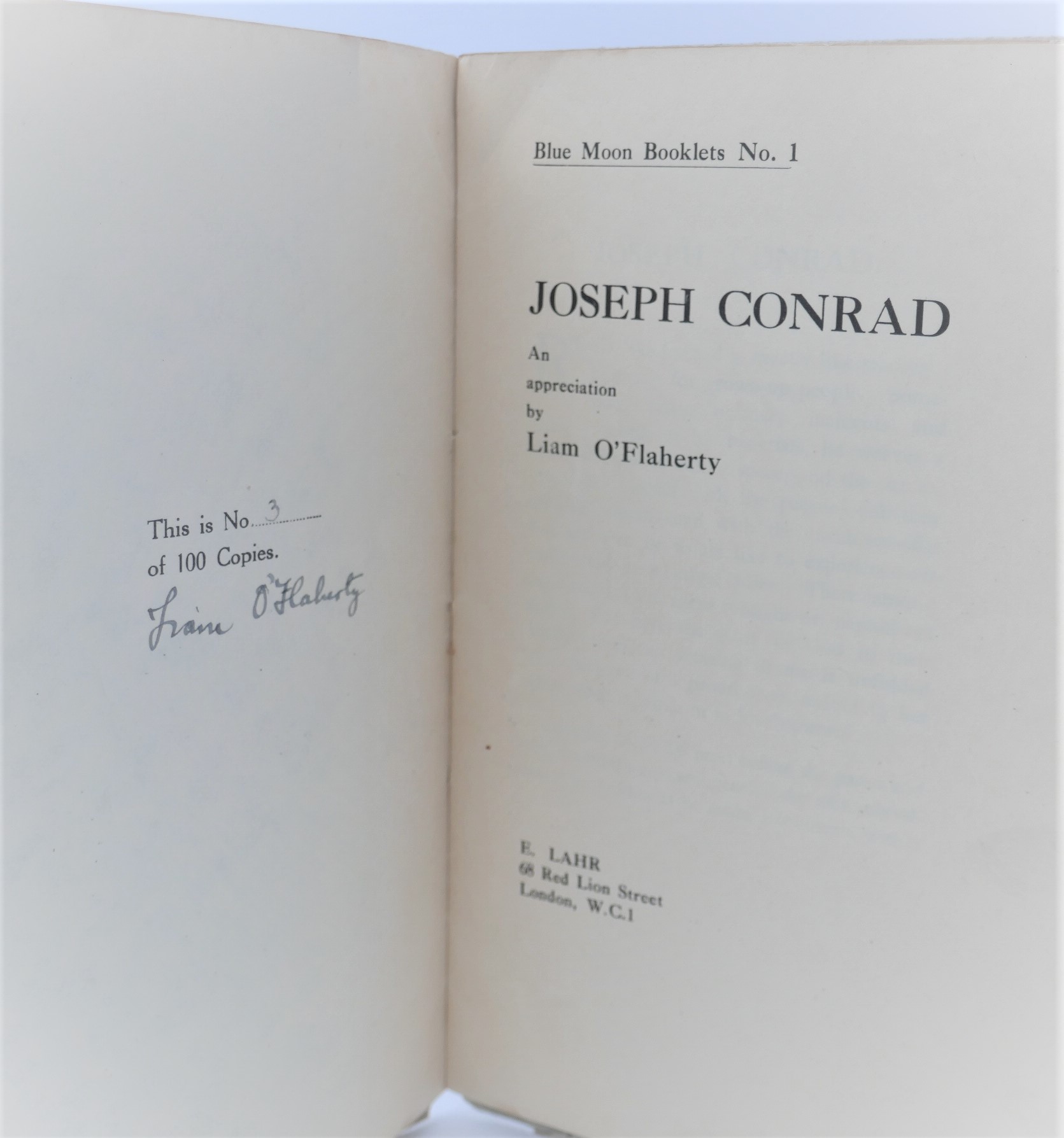 Joseph Conrad. An Appreciation. Limited Signed Edition (1930) - Image 2